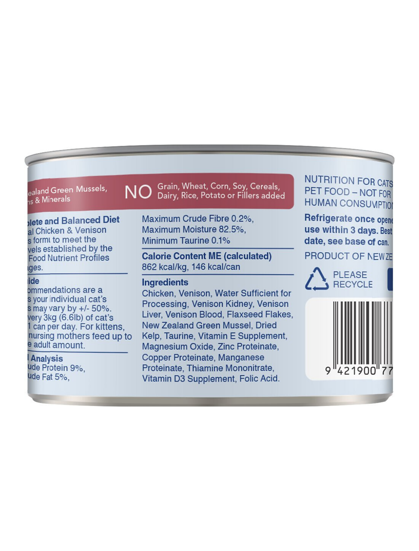 Feline Natural Grain-Free Chicken & Venison Canned Cat Food 170g - High Protein Wet Food for Adult Cats, Kitten & Senior Cats - Perfect for Picky Eaters & Sensitive Stomachs