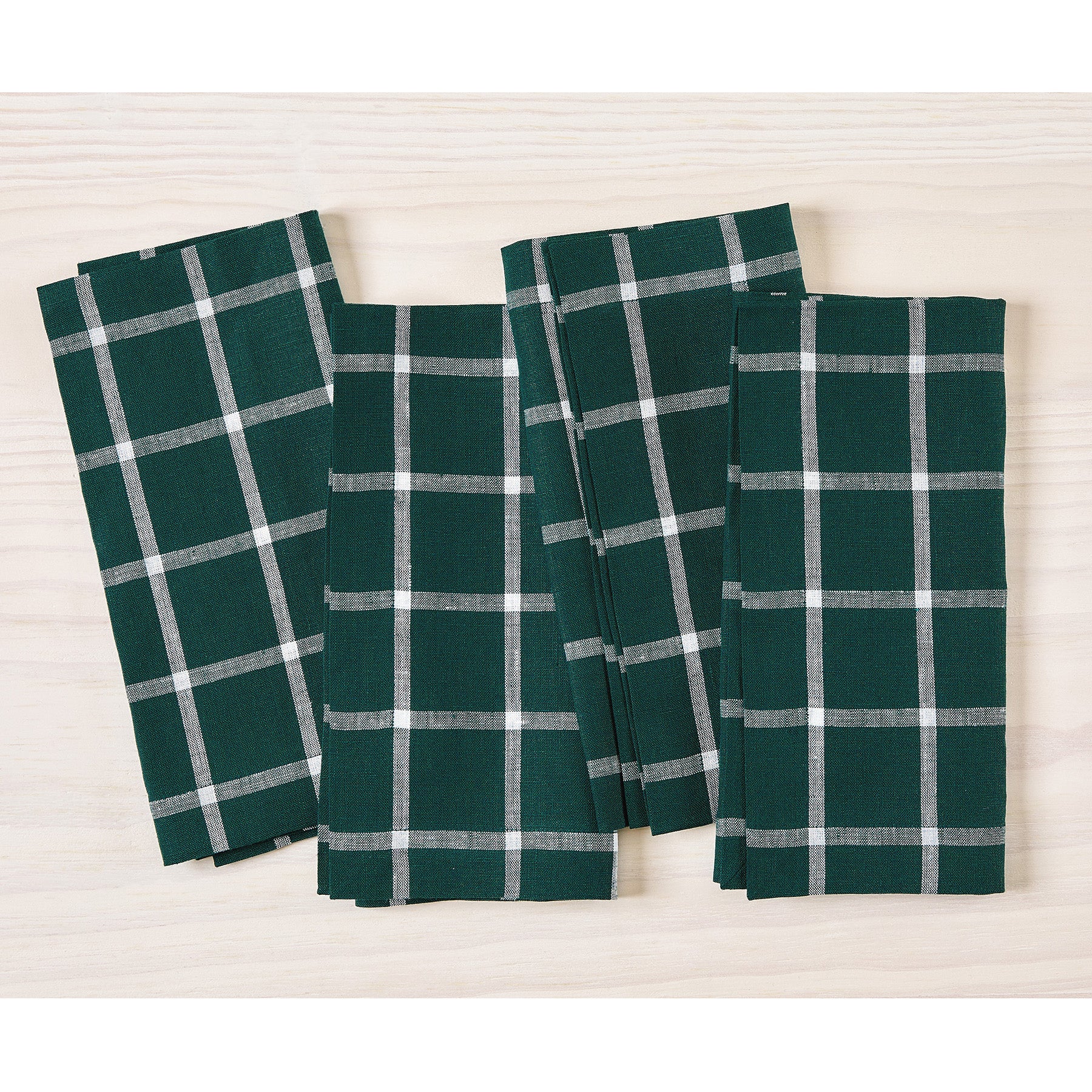 Elegant Windowpane Napkins Set of 4 - Premium Linen Dinner Napkins for Formal Dining, Parties & Holiday Gatherings