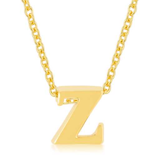 Golden Initial Z Pendant Necklace - Personalized Letter Z Jewelry for Women - Elegant Gold Plated Pendant for Gifts, Everyday Wear & Special Occasions