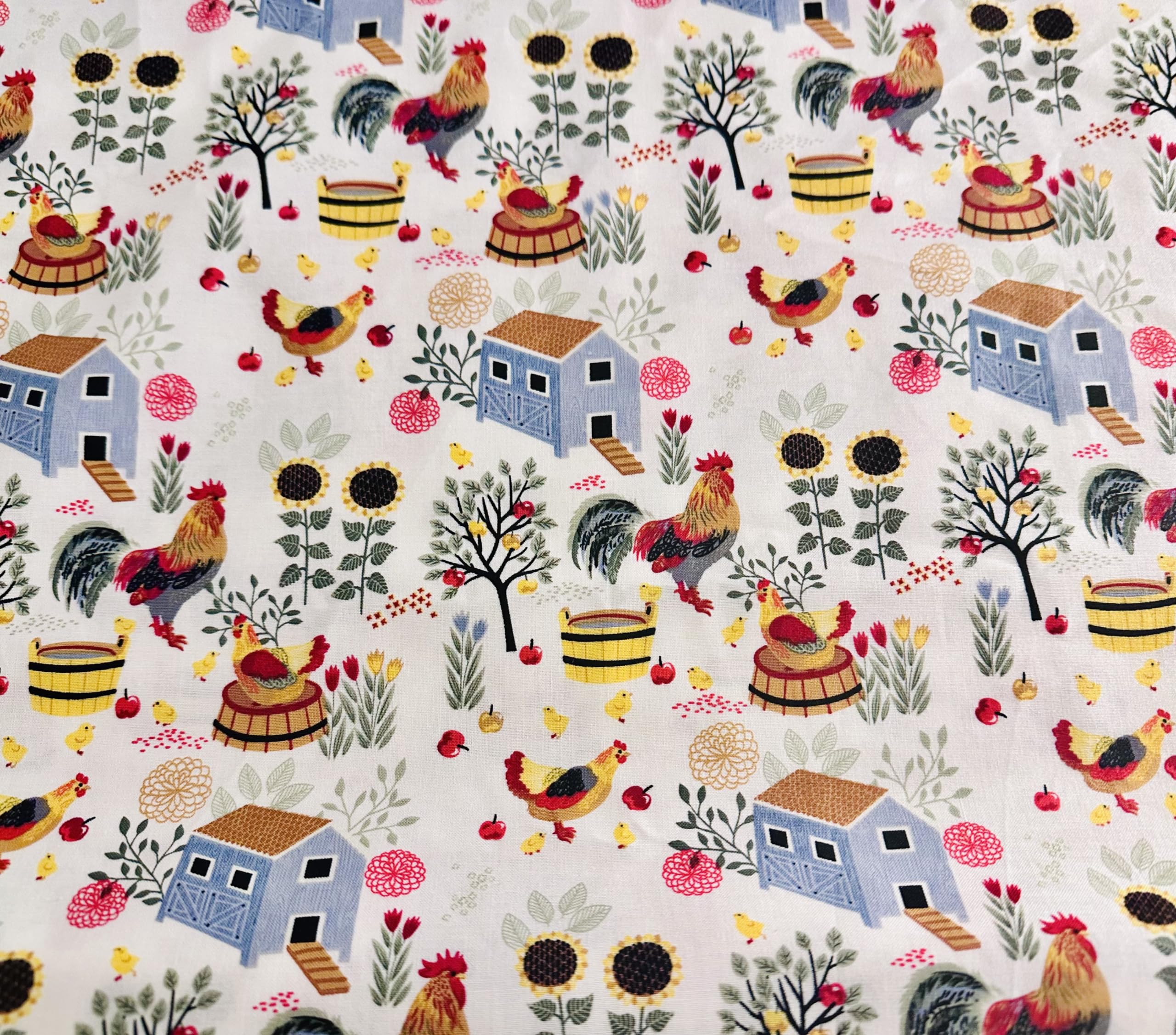 Chicken and Coops Kitchen Valance - Country Style Farmhouse Curtains, 41-42 Inches Wide x 15 Inches Long, Perfect for Rustic Kitchen Decor and Cozy Dining Spaces
