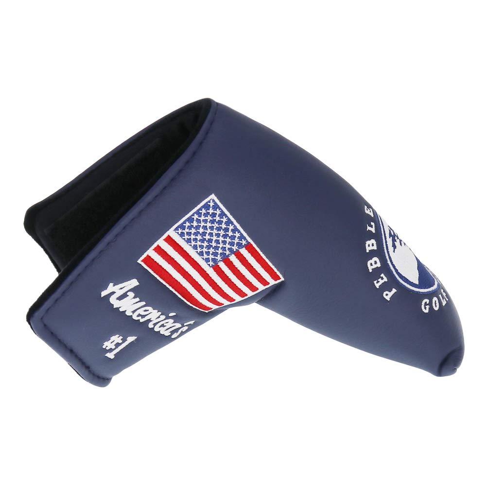 Premium Pebble Beach Golf Putter Headcover - USA Flag Design for Scotty Cameron Putters | Durable Blade Cover for Golf Enthusiasts | Perfect for Course Play & Club Protection