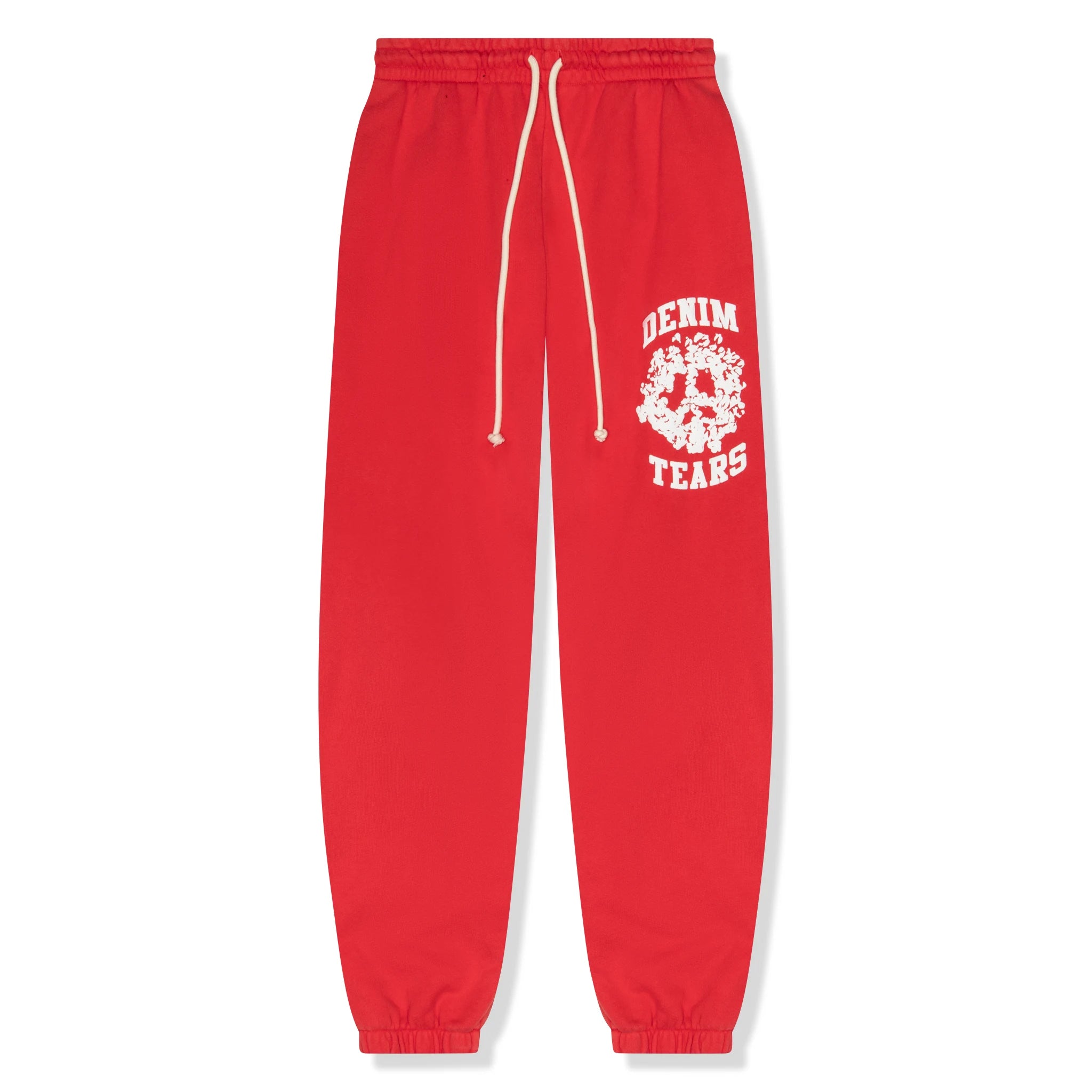 Denim Tears University Red Sweatpants for Men - Comfortable Cotton Joggers with Elastic Waistband - Perfect for Casual Wear, Gym, and Lounge