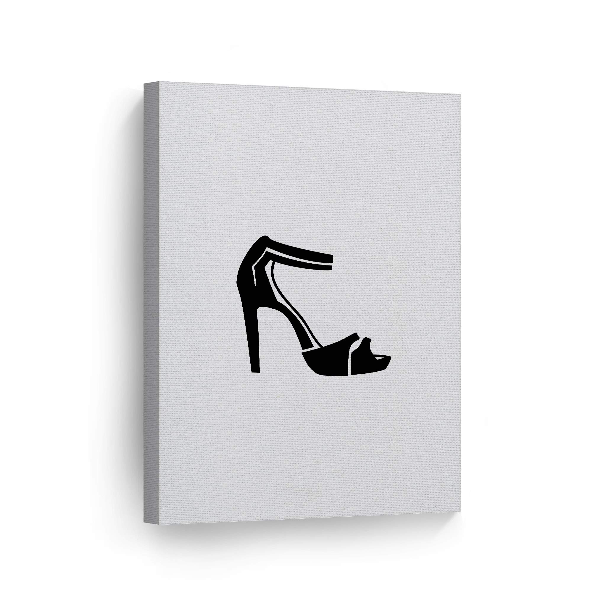 Stylish Black and White High Heels Canvas Wall Art - Fashionable Glam Decor for Office, Bathroom, Teen Girls Room & Women's Dorm - Ready to Hang 28x19 - Perfect for Living Room, Bedroom & Gift Giving