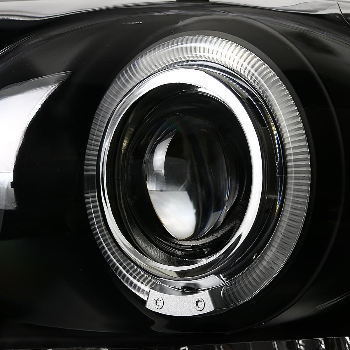 Spec-D Tuning Black Projector LED Headlights & Glossy Black Smoke Tail Lights - Compatible with 2002-2005 Dodge Ram (Left & Right Pair) - High Performance Lighting for Night Driving & Off-Road Adventures