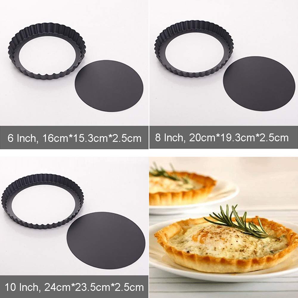 10-Inch Non-Stick Removable Bottom Round Tart Pan - Aluminum Baking Dish for Pies, Cakes & Tarts | Even Heat Distribution & Smooth Surface | Perfect for Home Baking, Thanksgiving Pies & Party Desserts