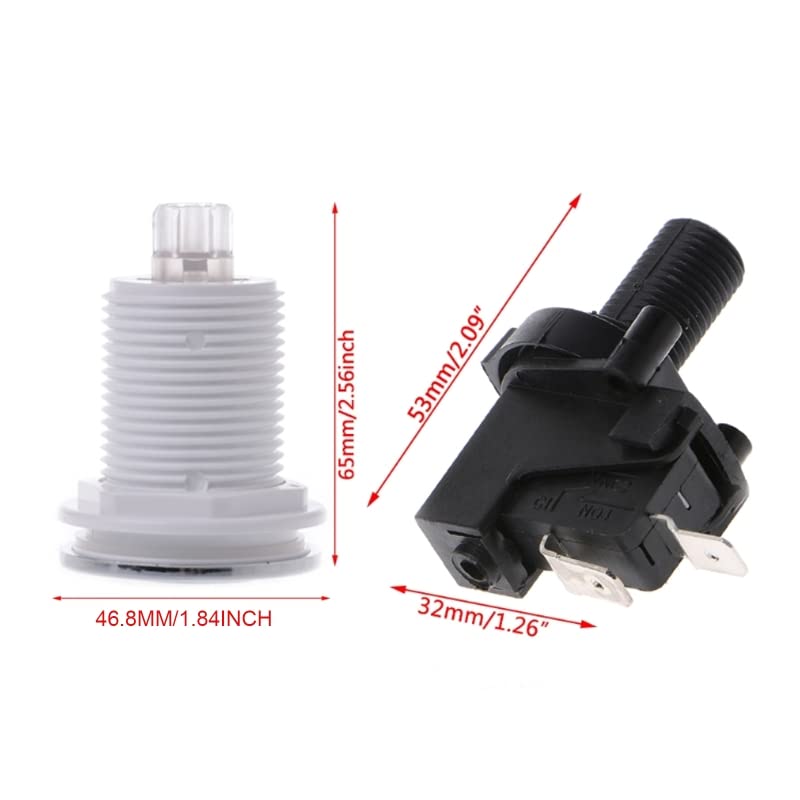 Self-Locking Air Switch Push Button for Bath Tub Spa Waste Disposal - G2AB Air Hose - Perfect for Jacuzzi, Hot Tub, and Bathtub Drain Maintenance