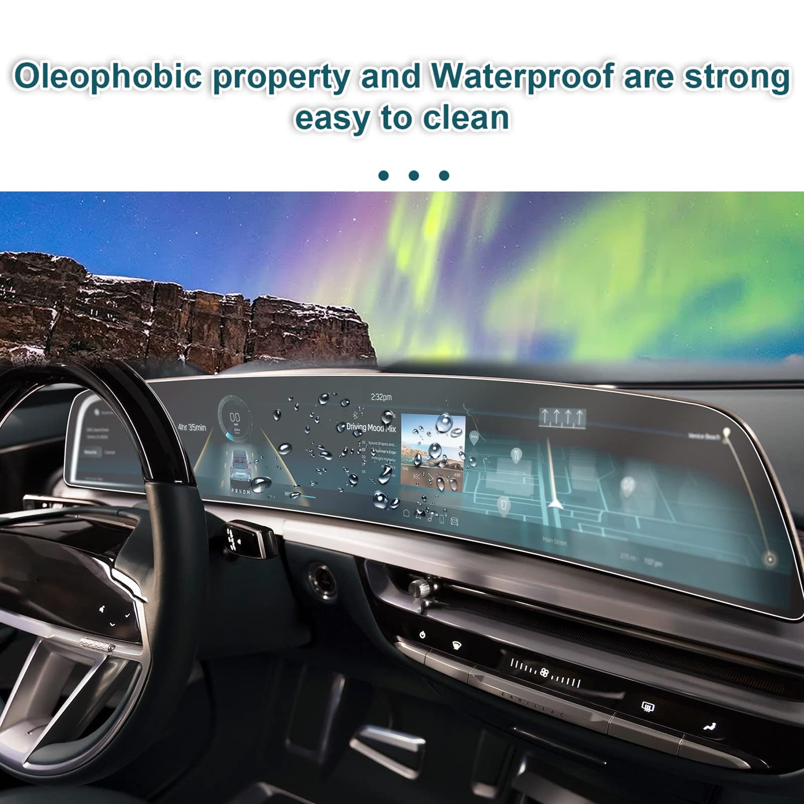 YEE PIN 2025 2024 Cadillac Lyriq Screen Protector - HD Clear Anti-Scratch Film for 2025 Cadillac CT5 & 2024-2025 XT4 Infotainment Display - Perfect for Road Trips & Daily Commuting