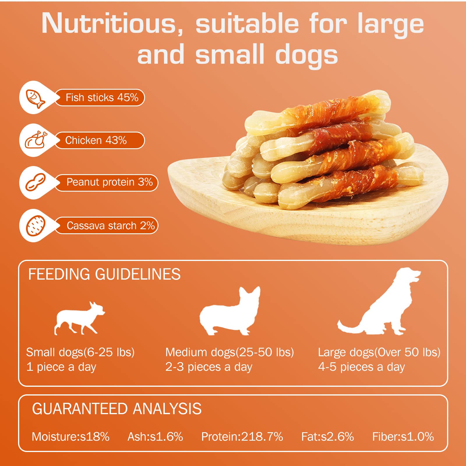 HealthyBones Rawhide-Free Dog Treats for French Bulldogs & Medium Dogs - Chicken Wrapped Chewy Sticks for Training Rewards (7 Count) - Perfect for Puppy Training & Dental Health Care