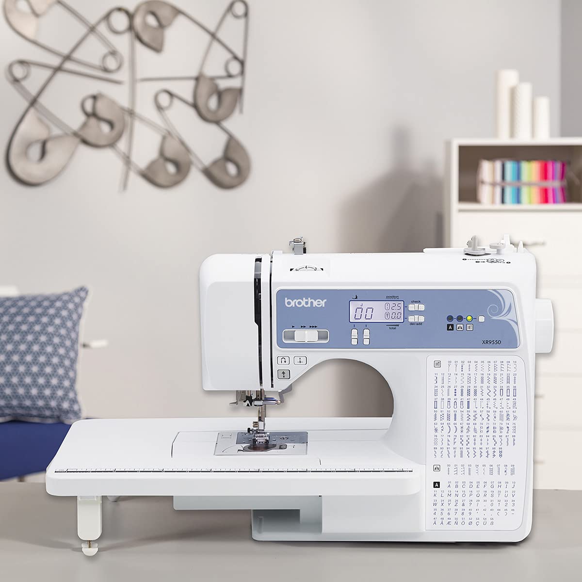 Brother Computerized Sewing and Quilting Machine with 165 Built-in Stitches, LCD Display & Wide Table - Includes 8 Presser Feet (White, 20x12x17) - Perfect for Home Sewing, Quilting, Dressmaking and DIY Crafts