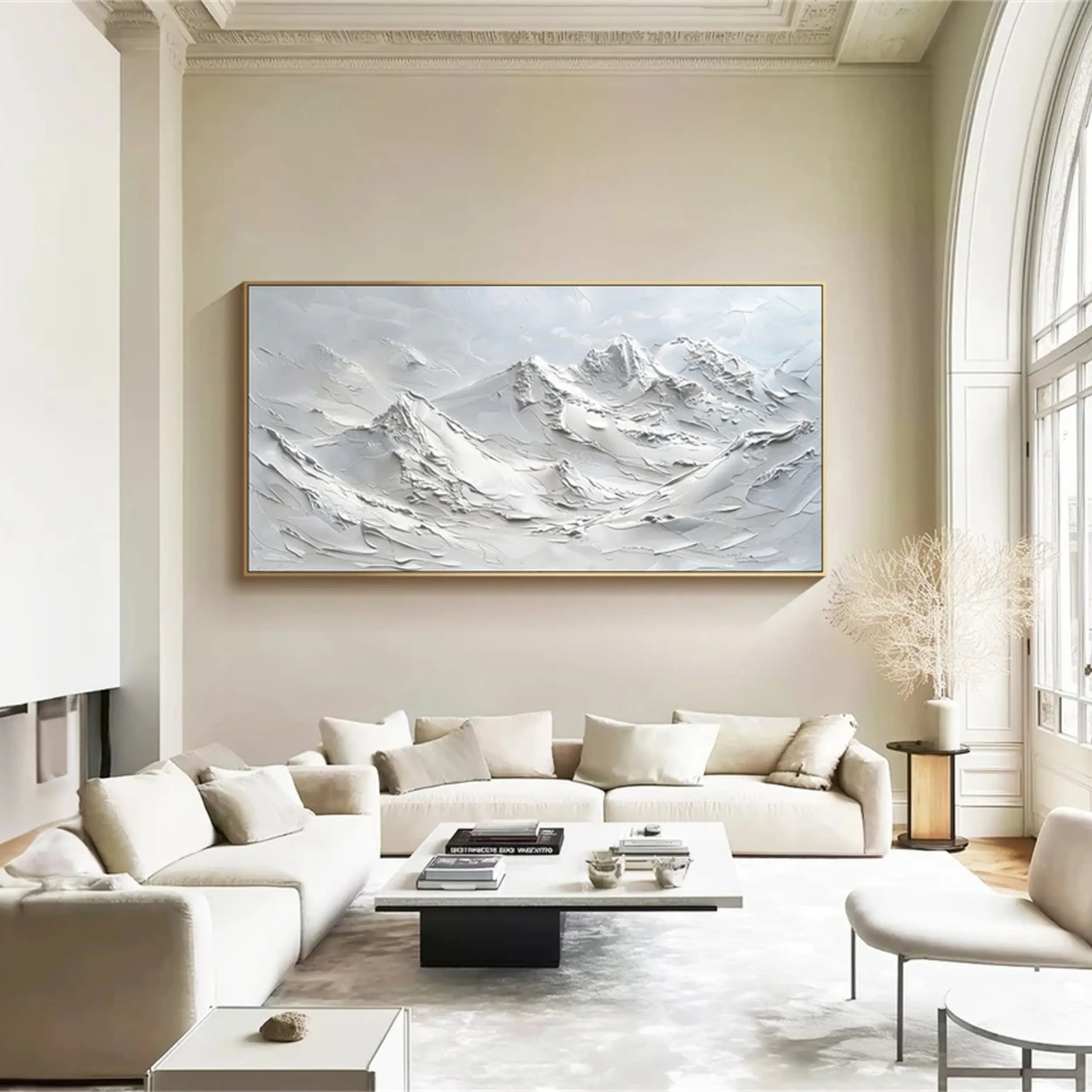 White Minimalist Textured Painting Canvas - Premium Art Canvas for Acrylic & Oil Painting - Perfect for Home Decor, Office Wall Art & DIY Projects | #MM240