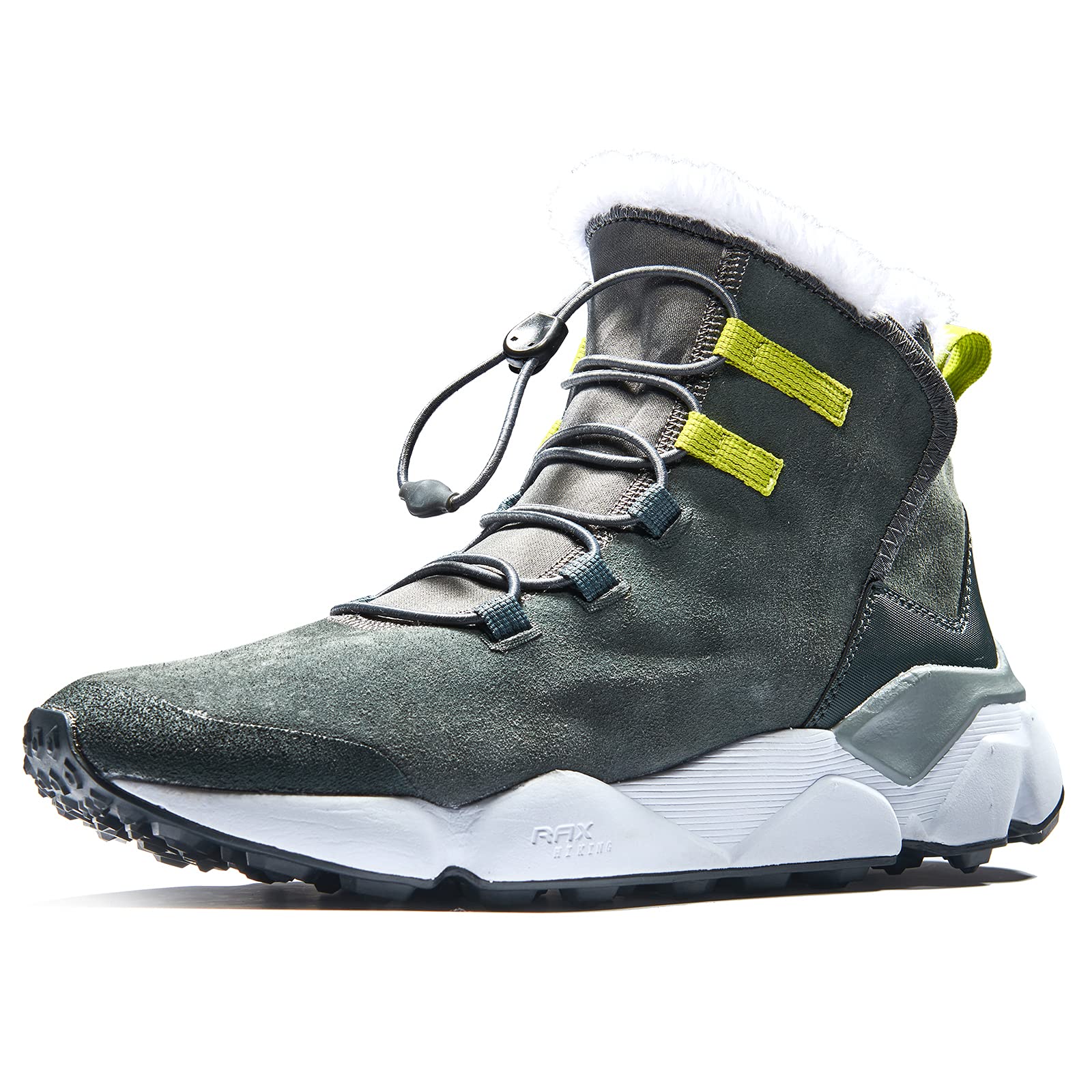 RAX Men's Winter Snow Boots - Waterproof Hiking & Outdoor Shoes with Fully Fur Lined High Top for Cold Weather - Perfect for Snow Trekking, Camping, and Winter Adventures