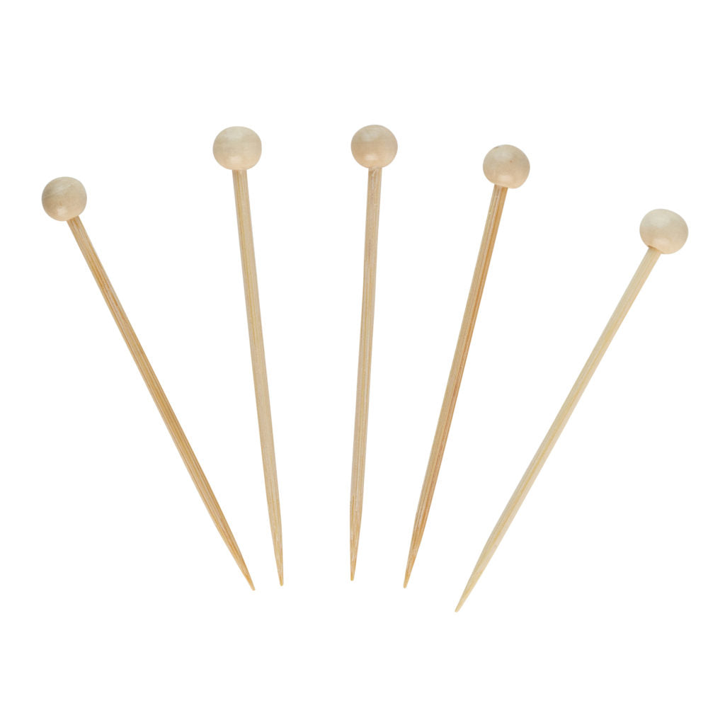 3.5 Inch Bamboo Ball Picks - 100 Count | Skewers for Fruit, Cheese, Appetizers & Party Platters | Perfect for Weddings, Catering & DIY Food Displays