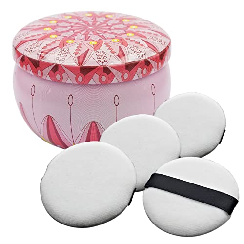 Premium Powder Puff with Ribbon - 2.16 Inch Soft Makeup Puff for Loose & Foundation Powder - Pink Velour Cosmetic Puff | Perfect for Touch-Ups, Travel & Professional Makeup Application