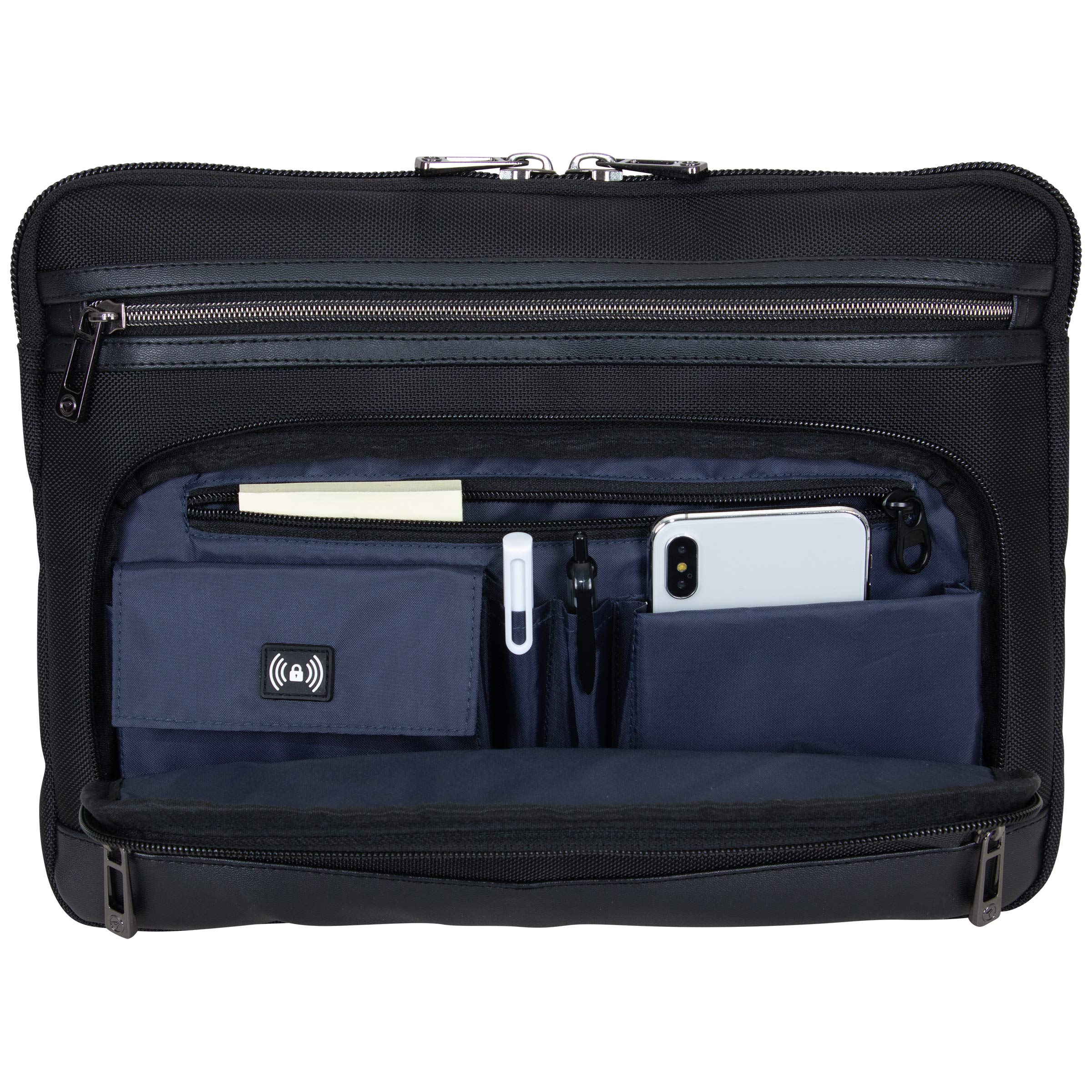 15.6 Inch Laptop Sleeve with Tablet Pocket - Water-Resistant Business Computer Bag for MacBook, Dell, HP - Perfect for Office, Travel & Commuting (Black)