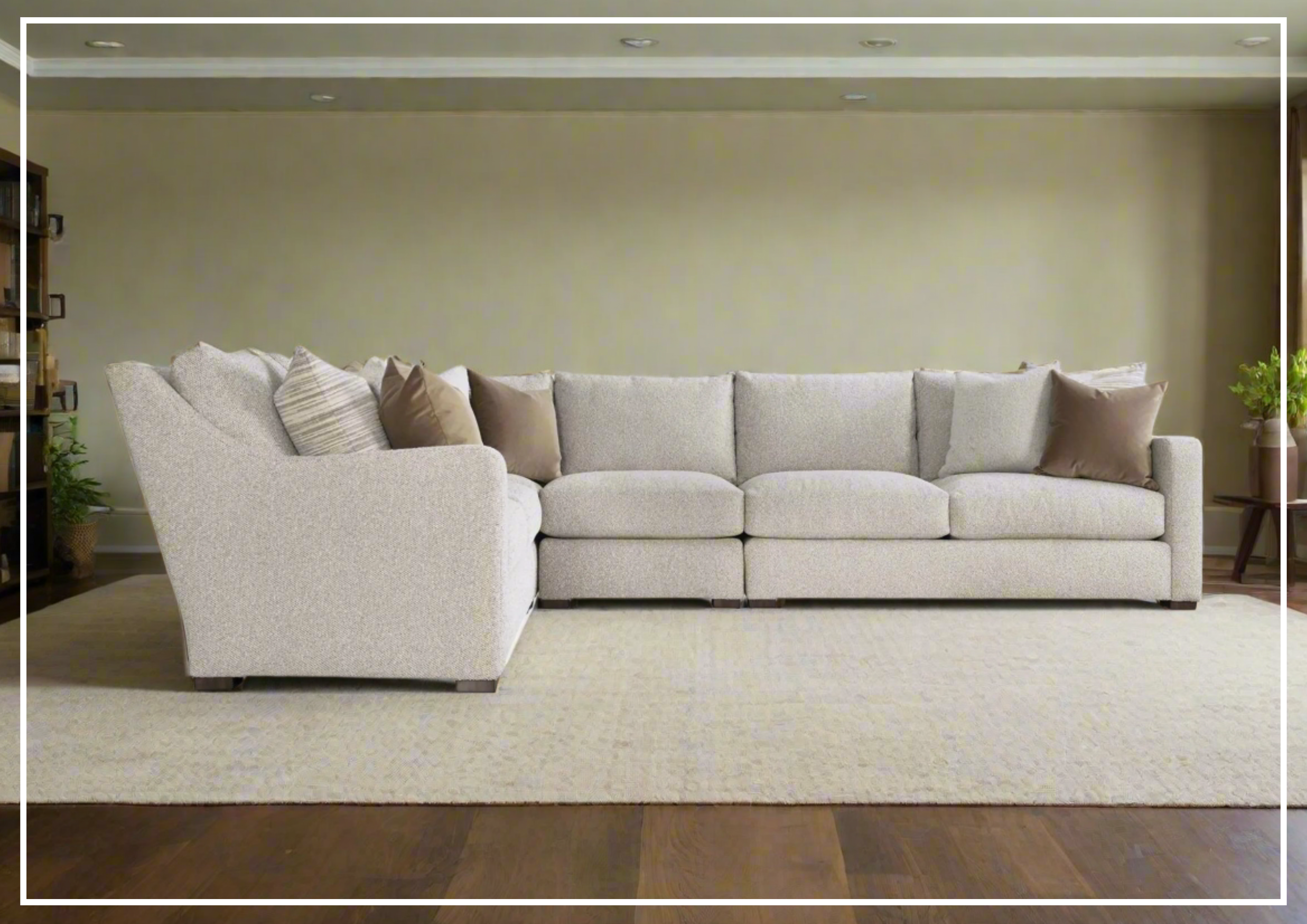 Bernhardt Ventura Beige Fabric Sectional Sofa - Modern Living Room Furniture for Comfortable Relaxation & Stylish Home Decor