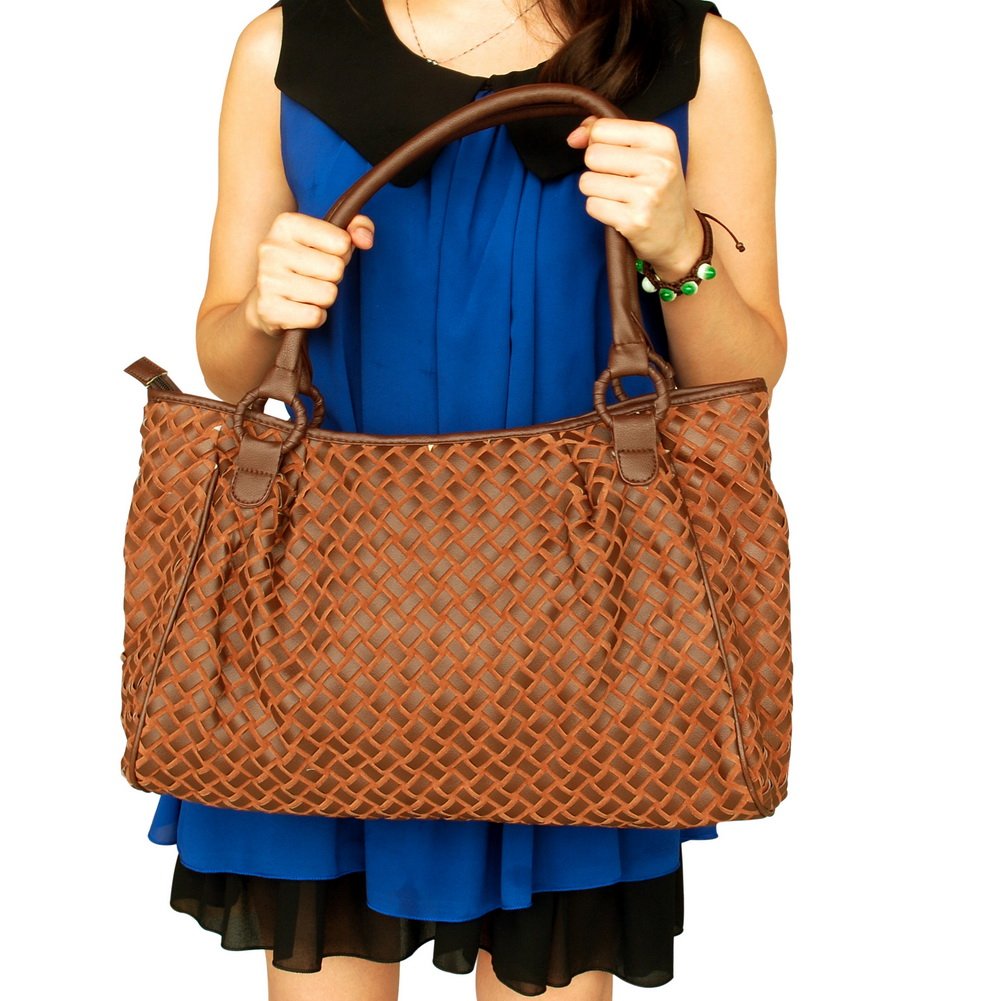 XX359-COFFEE Without You - Stylish Double Handle Leatherette Coffee Bag Handbag Purse for Women | Perfect for Work, Travel & Daily Use