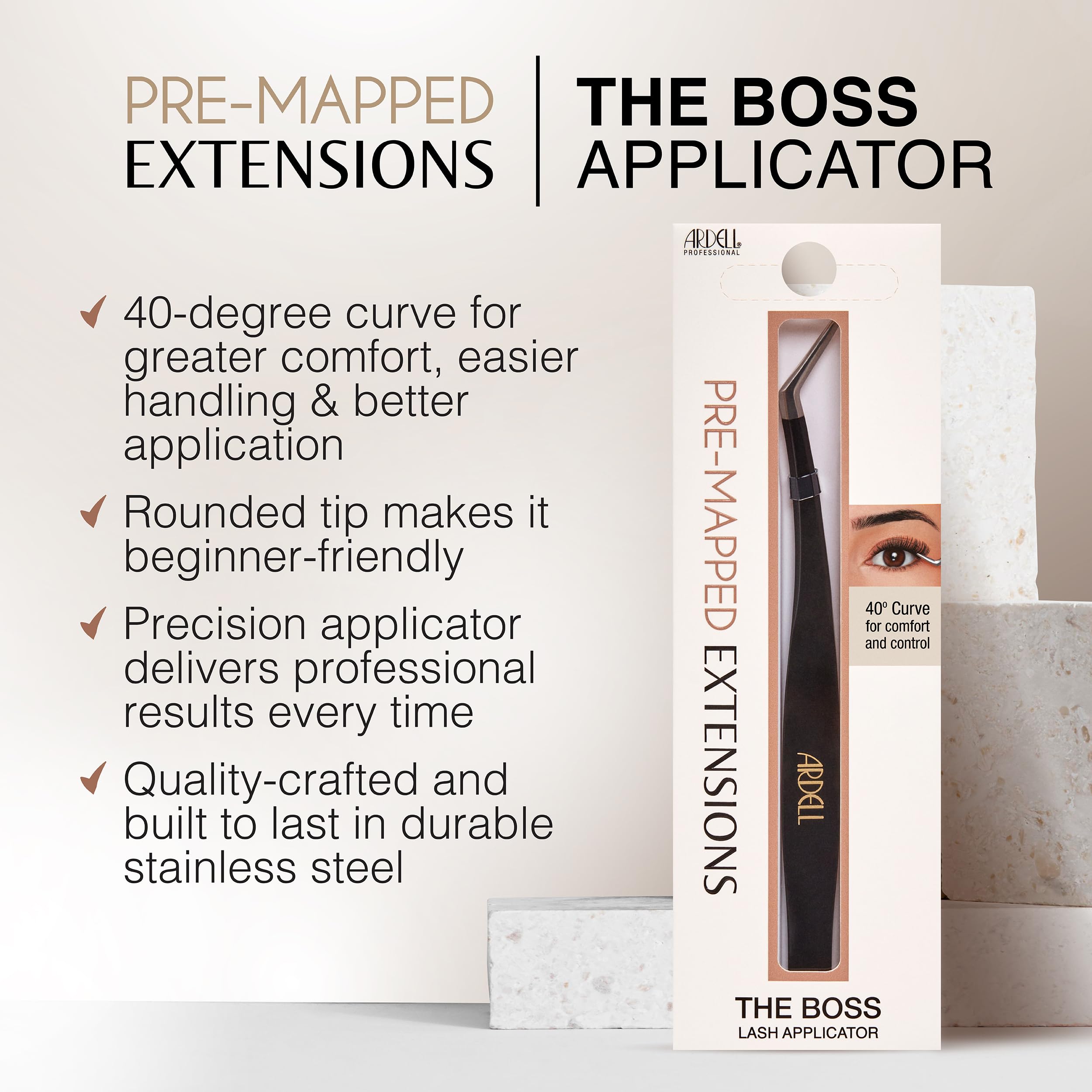 Ardell Pre-Mapped Eyelash Extensions Kit - False Lashes Cat Eye Style, Reusable Segmented Lash Strips with Lash Glue & Remover, 4-Pack for Dramatic Eye Makeup - Perfect for Parties, Weddings & Special Occasions
