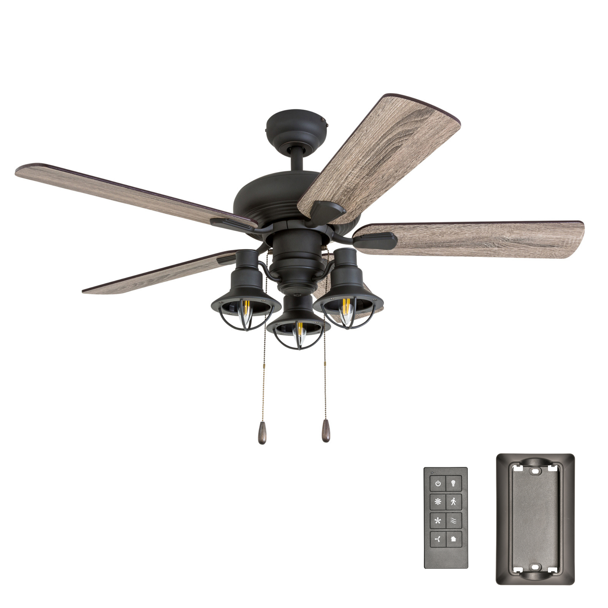 42 Inch Bronze Ceiling Fan with Remote Control - Energy Efficient, Quiet Operation for Bedroom, Living Room, and Office