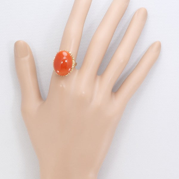 18K Yellow Gold Coral Ring for Women - Elegant Handmade Jewelry Gift for Birthday, Anniversary & Valentine's Day - Perfect for Beach Weddings & Summer Fashion Accessories