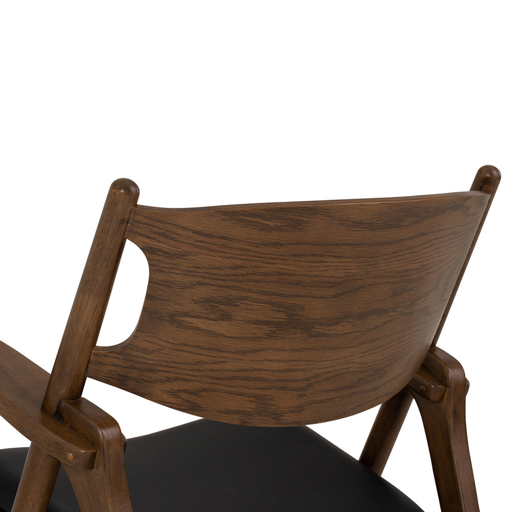 Stylish CAMRY Lounge Chair in Walnut & Black - Perfect for Living Room, Bedroom, or Office Relaxation