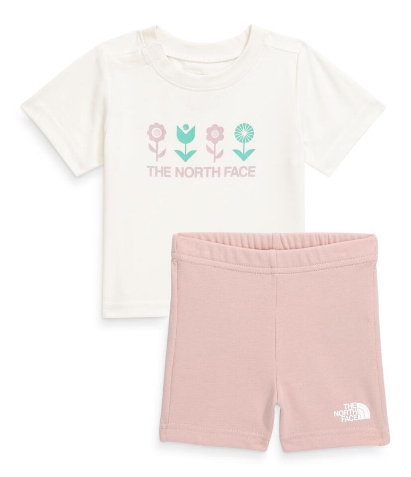 The North Face Girls' 2-Piece Cotton Summer Shorts Set - Soft & Comfortable Outfit for Toddlers - Perfect for Outdoor Play, Beach Trips & Summer Adventures