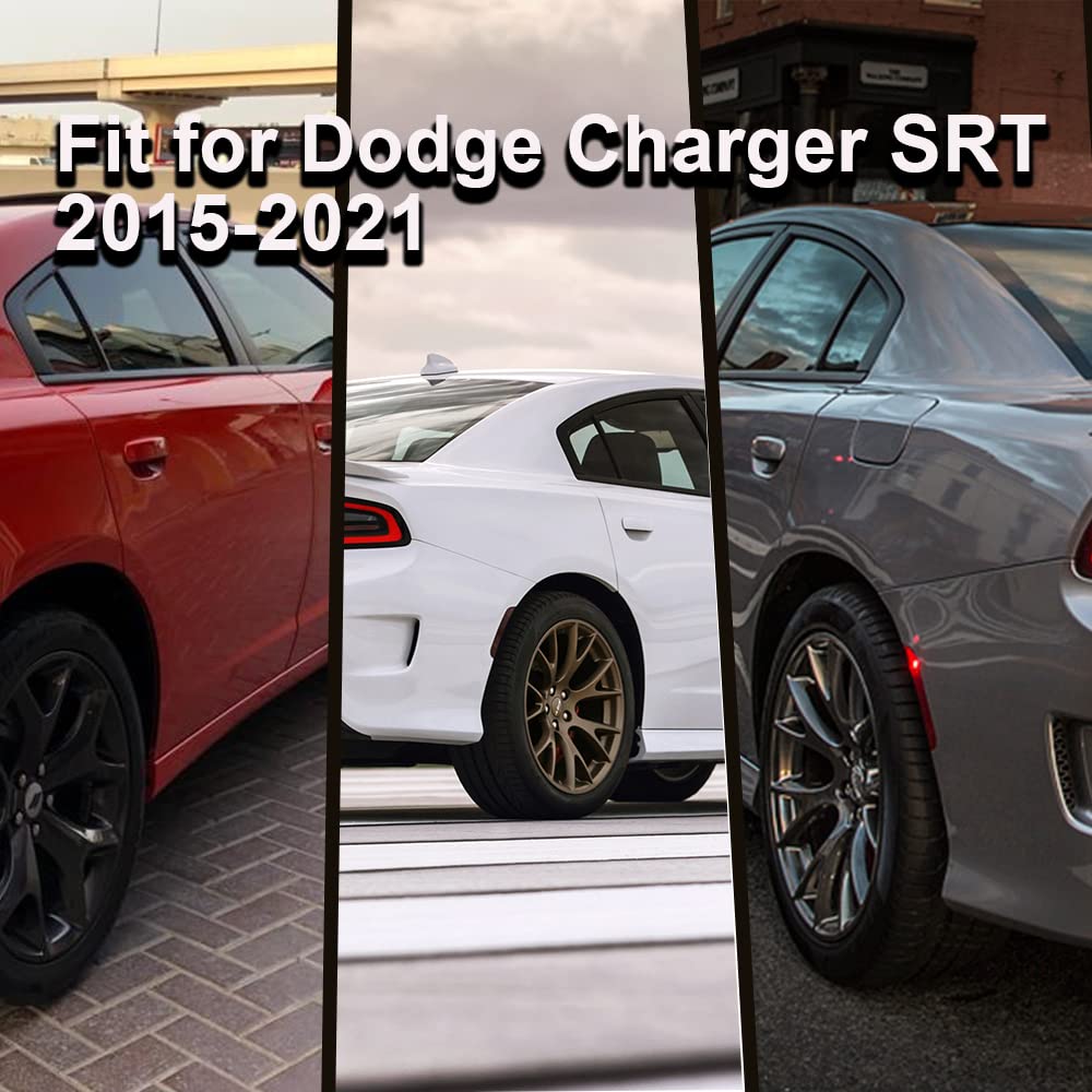 4 PCS Front Bumper Lip Spoiler Splitter for Dodge Charger SRT 2015-2021 - Glossy Black Car Body Kit - Enhance Style & Aerodynamics for Street Racing & Car Shows