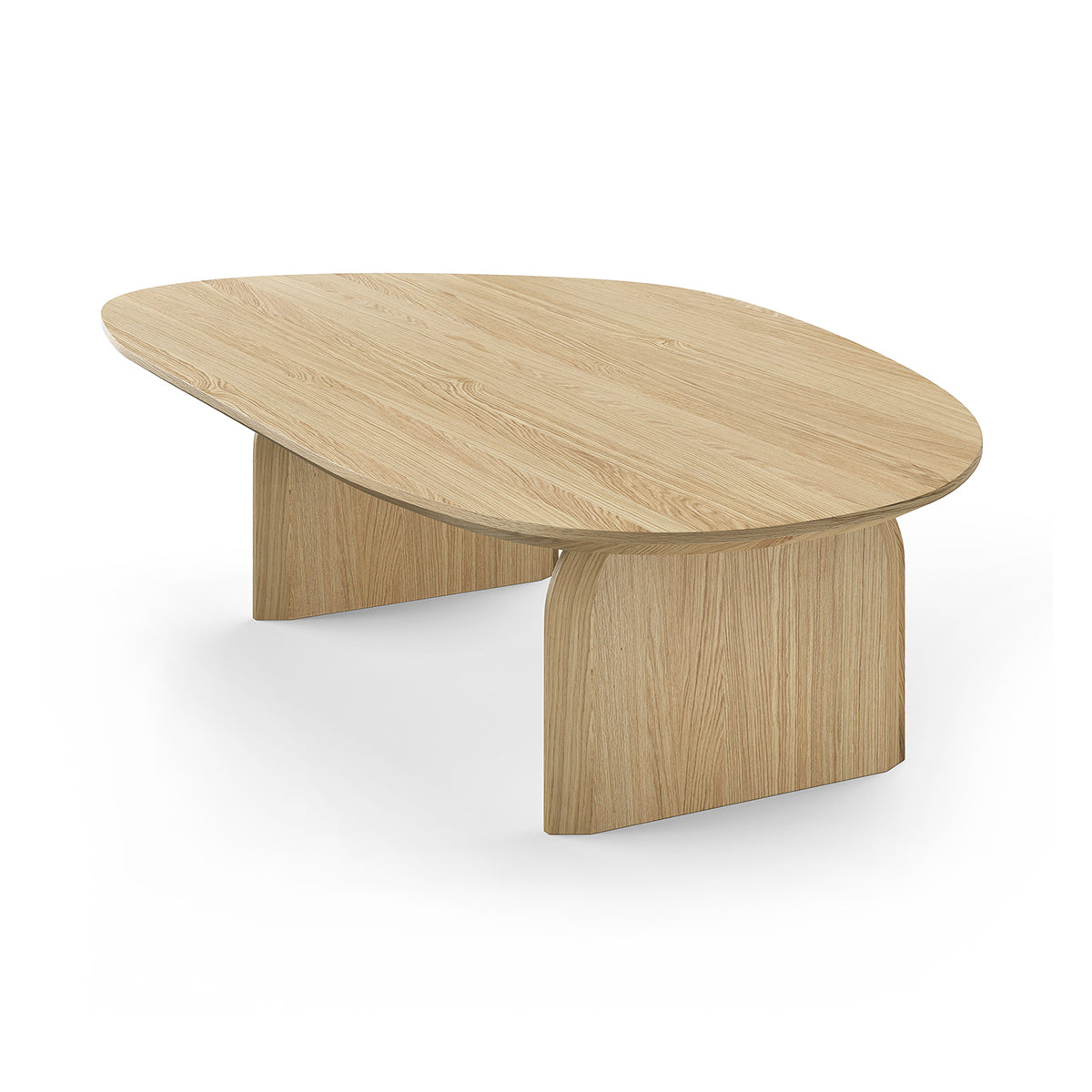 Stylish Oval Oak Coffee Table - Solid Wood Modern Living Room Furniture for Home Decor & Relaxation