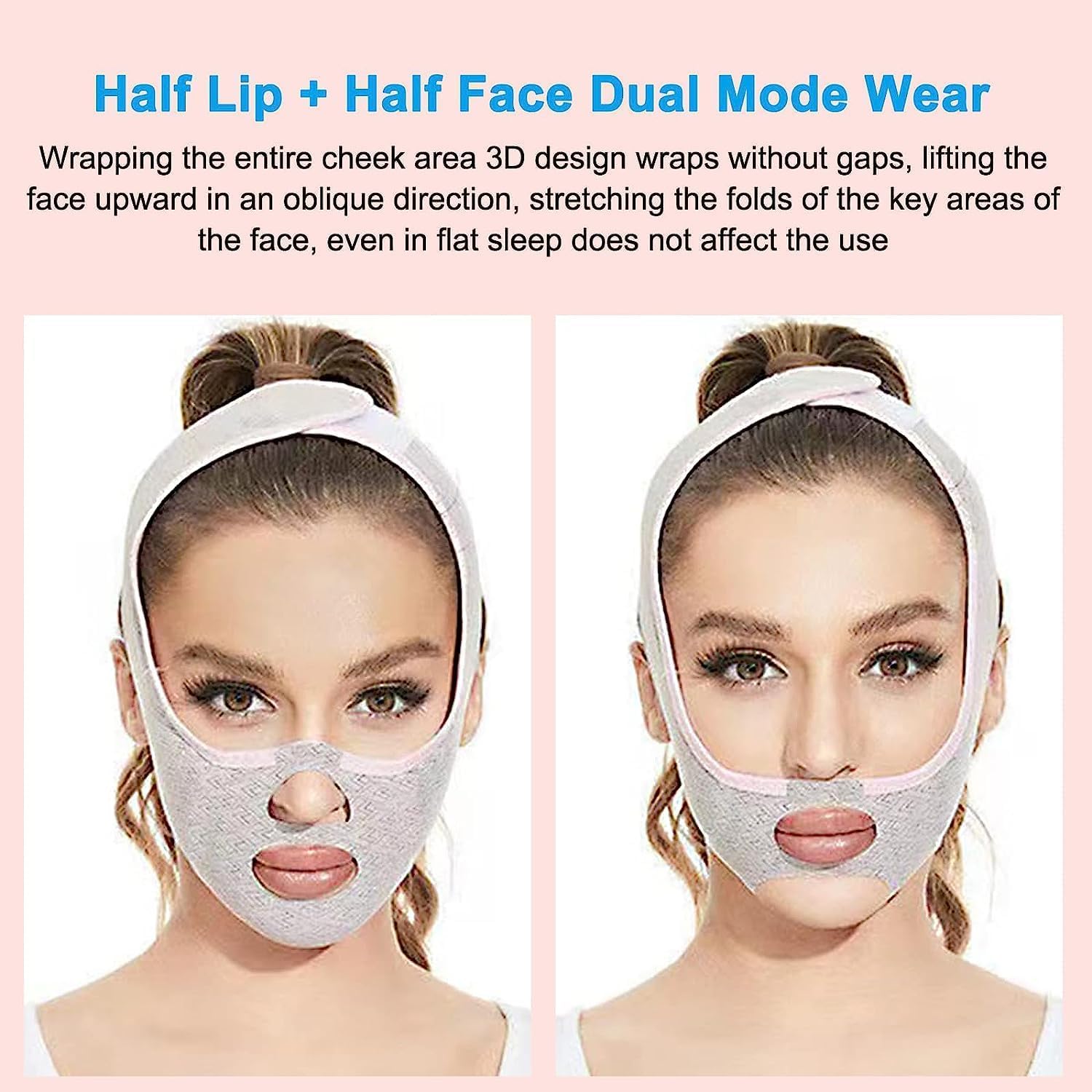 Facial Slimming Strap - Double Chin Reducer & V-Line Lifting Mask for Face Slimming & Chin Up - Reusable Face Lifting Belt for Nasolabial Folds - Perfect for Home Spa, Workout & Beauty Routine