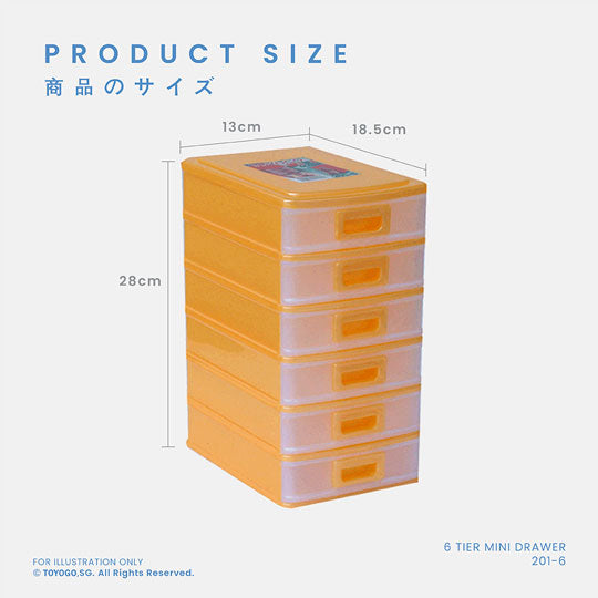 6 Tier Mini Drawer Organizer - Compact Storage Solution for Office, Kitchen, Bathroom & Craft Supplies (2016 Model) - Perfect for Small Spaces & Clutter Control