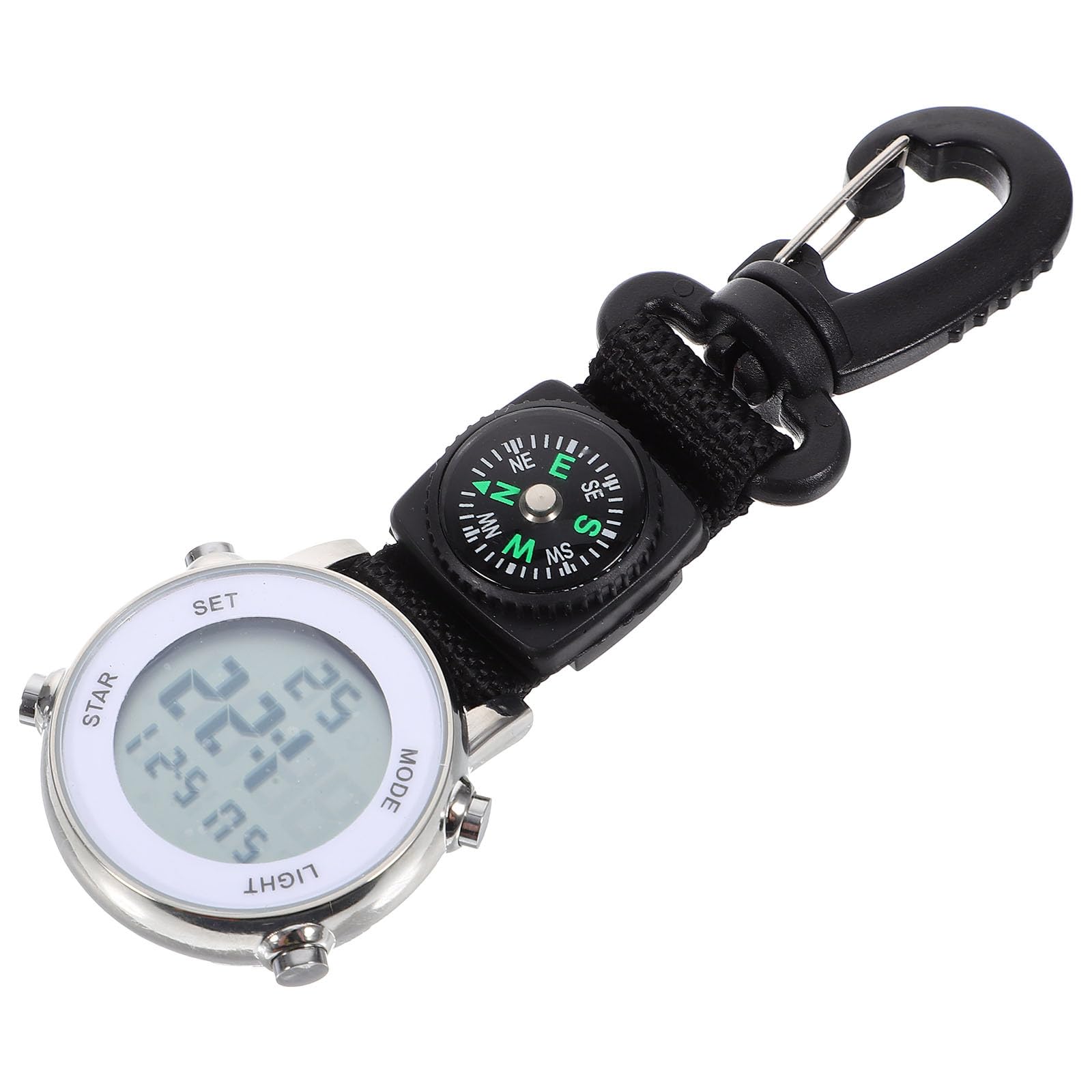 Mikikit Digital Pocket Watch with Clip - Quartz Hanging Buckle for Backpack, Outdoor Sports & Hiking - Perfect for Camping, Travel and Adventure Activities