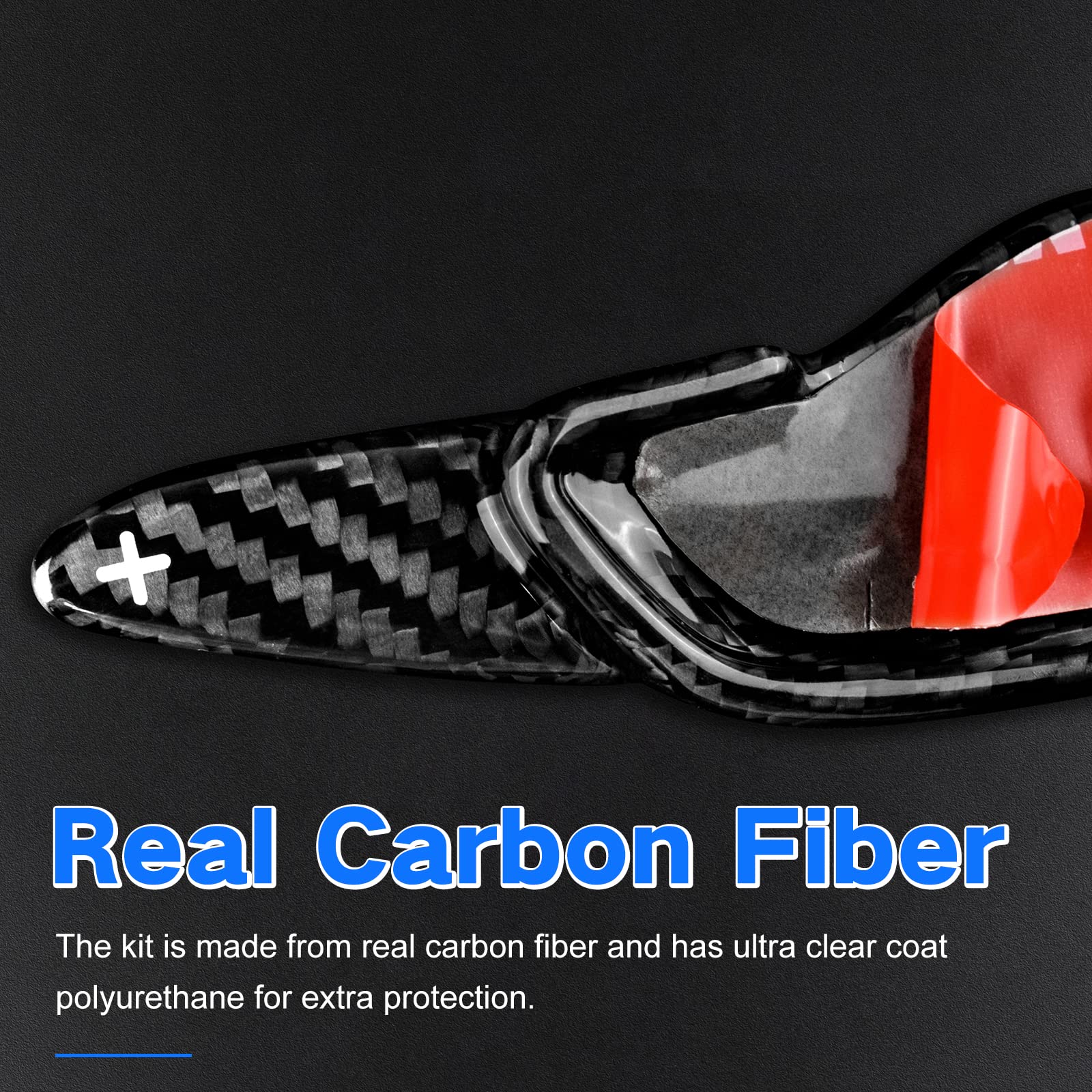 Premium Real Carbon Fiber Steering Wheel Shift Paddle Extensions - Compatible with Hyundai Sonata 10 (2020-2022) & Genesis G70 (2015-2022) - Black - Enhance Driving Performance & Style for Sporty Rides