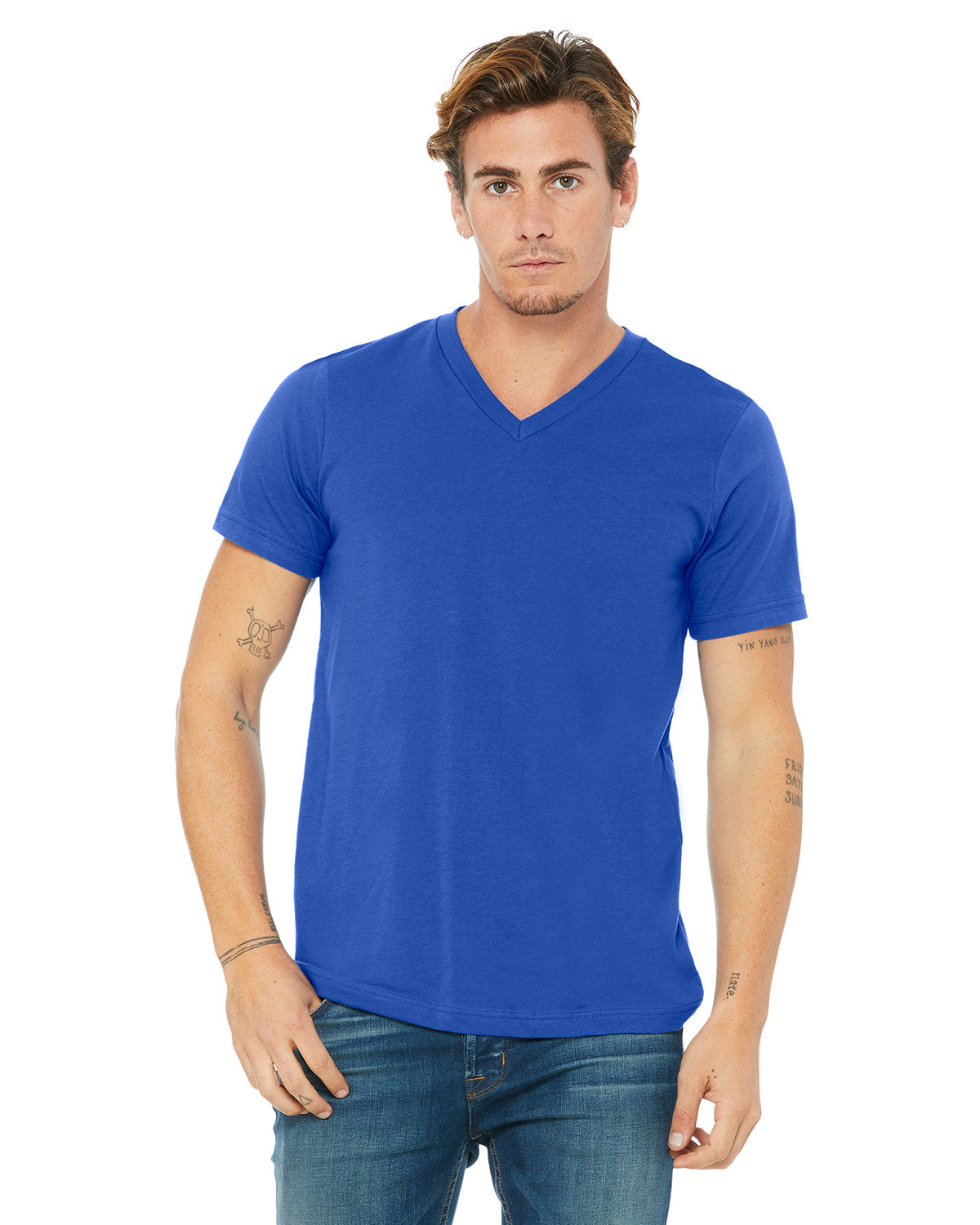Bella + Canvas 3005 Unisex Jersey Short Sleeve V-Neck T-Shirt - Soft Cotton Tee for Men & Women - Perfect for Casual Wear, Gym, and Everyday Outfits