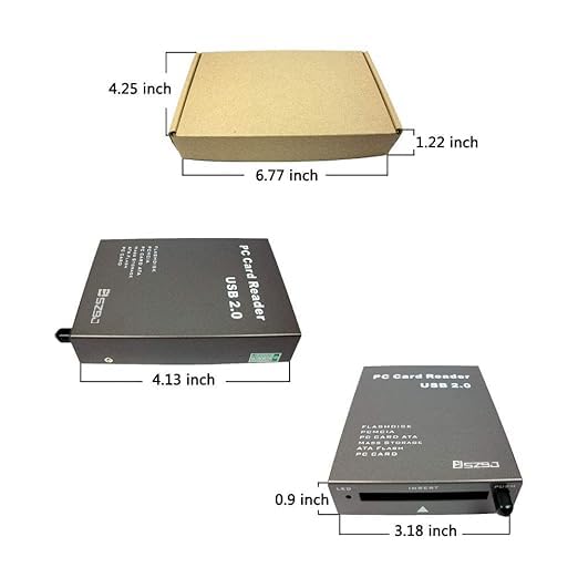USB 2.0 PCMCIA Card Reader - Multi-Format Flash Drive Adapter for PC/Laptop, Supports ATA Flash & Mass Storage - Perfect for Data Transfer, File Backup & Legacy Device Connectivity (Gray)