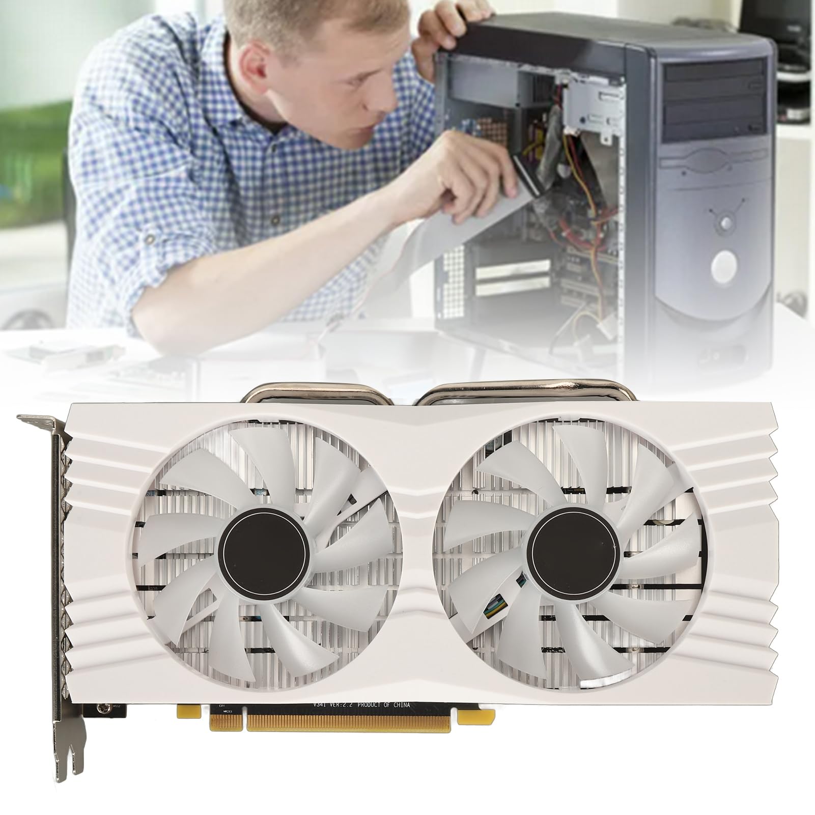 8GB GDDR5 256-bit Gaming Graphics Card with Dual Cooling Fans & Copper Tube - 1286MHz GPU, 7000MHz Memory, 4K 4096x2160 Resolution - Perfect for High-Performance Gaming & VR on Desktop PCs