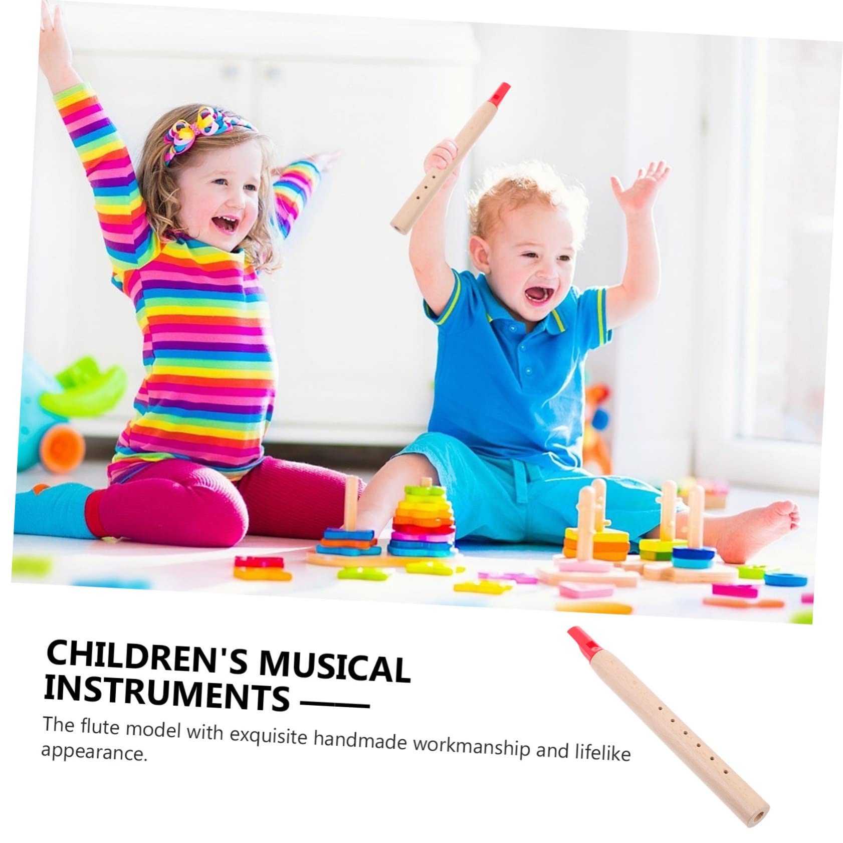 ORFOFE 1 Piece Professional Beech Wood Clarinet Flute Toy - Musical Instrument for Kids & Beginners, Red Wooden Flute for Children's Music Education & Playtime Fun