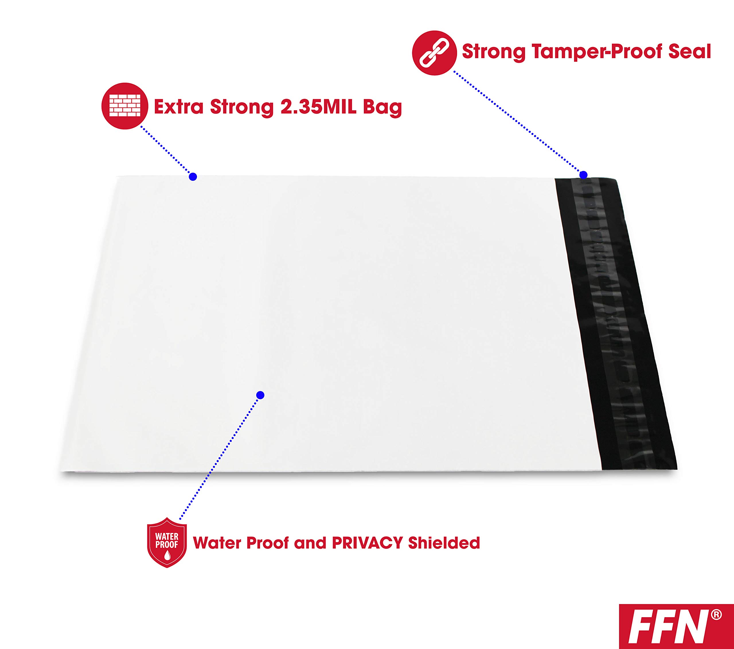1000 Pcs 9x12 Inches Self-Sealing Poly Mailer Envelopes - 2.35 MIL Thick Waterproof & Tear-Proof Shipping Bags with Privacy Protection - Perfect for Ecommerce, Online Stores, Mailing Packages, and Secure Document Delivery
