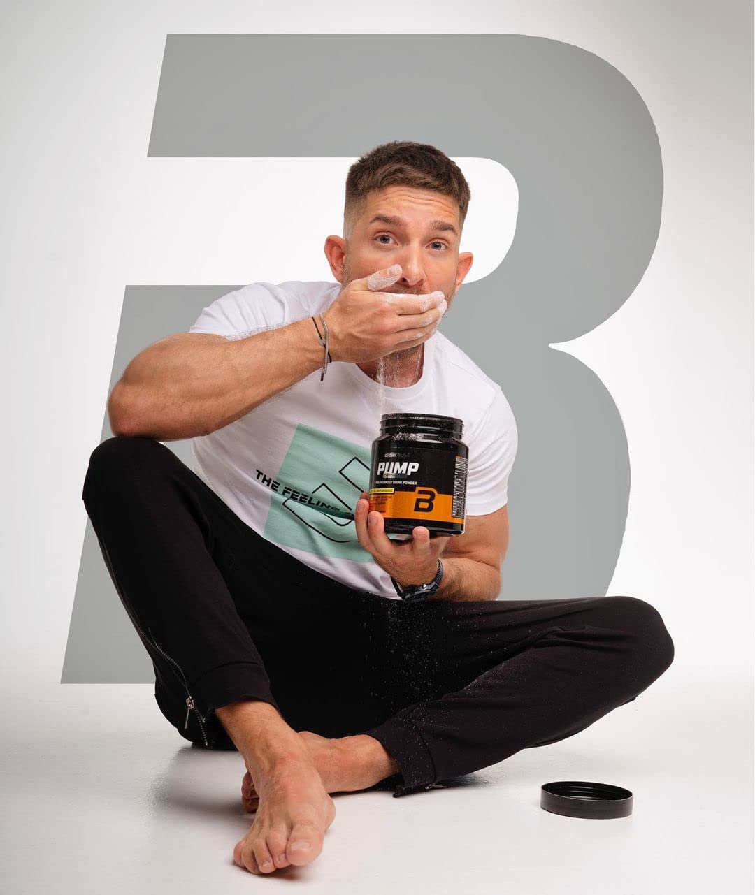 BioTechUSA Pump Caffeine Free Pre-Workout Powder - Tropical Fruit Flavor 330g | Energy Booster for Gym & Fitness Training | Vegan & Gluten Free Supplement