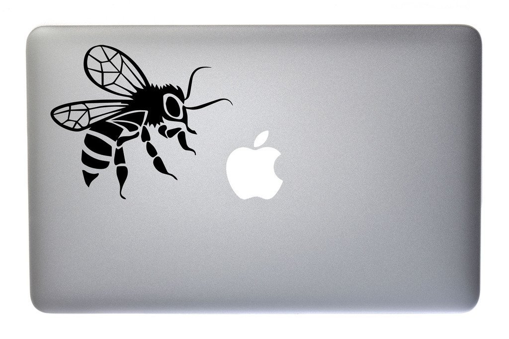 5 Inch Black Honey Bee Vinyl Decal Sticker for MacBook, Laptop, Tablet & Phone - Cute Bumblebee Design for Tech Accessories, DIY Decoration & Gift Ideas