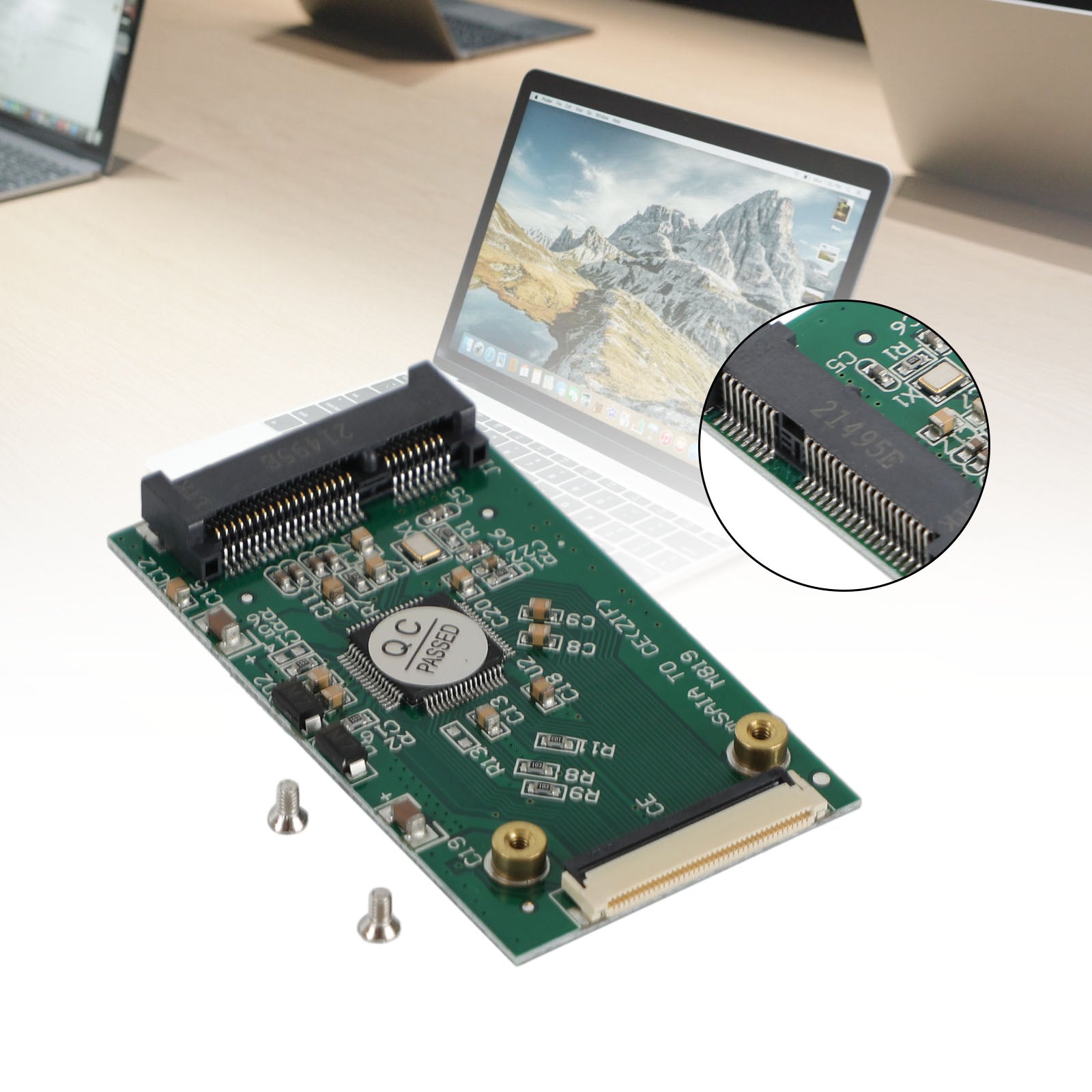 1.8 Inch Mini mSATA PCIe SSD to 40pin ZIF Adapter Card - Convert mSATA SSD to ZIF HDD for Laptops, Ultrabooks & Embedded Systems