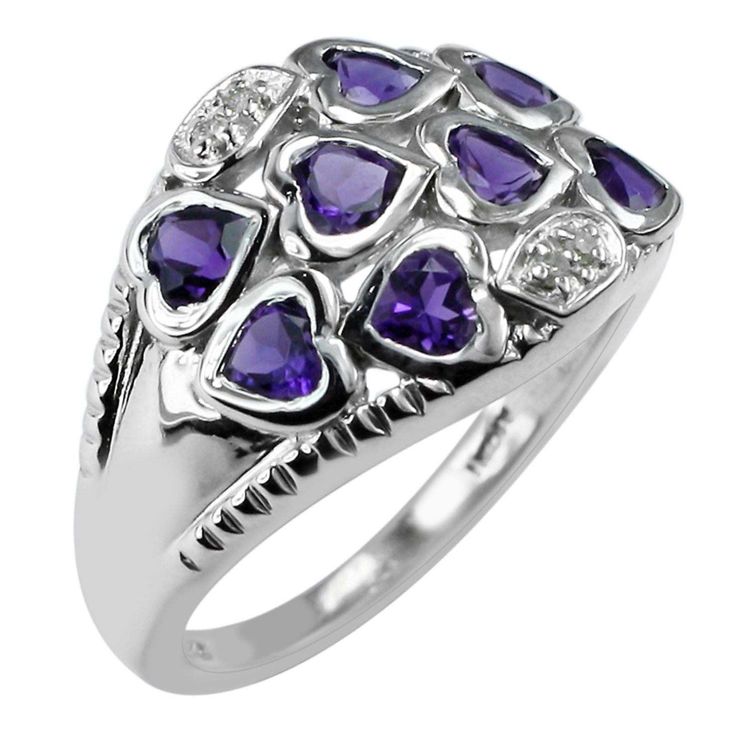 Amethyst Birthstone Ring 1.16ct Sterling Silver for Women - Wedding Gift