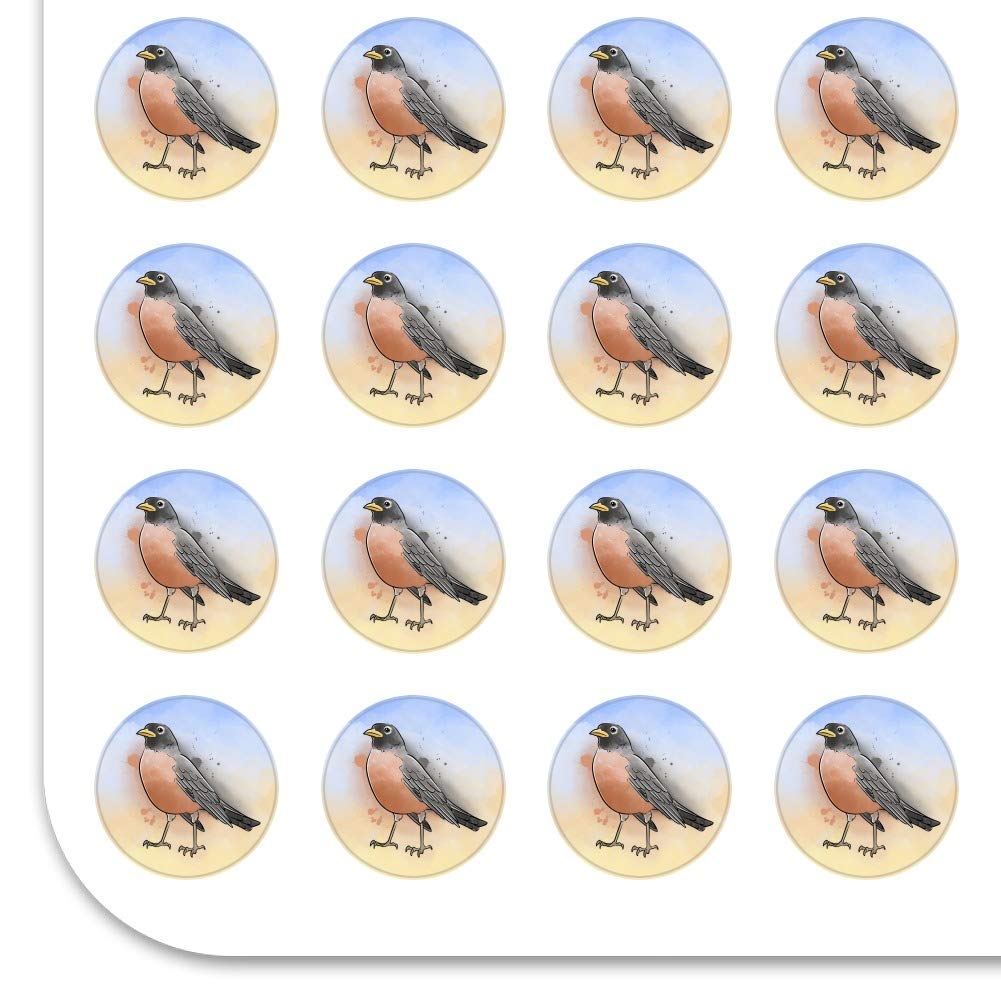 Robin Watercolor Stickers - Northeastern Bird Planner Calendar Decals for Scrapbooking, Journaling & Crafting | Perfect for DIY Projects, Bullet Journals & Gift Wrapping