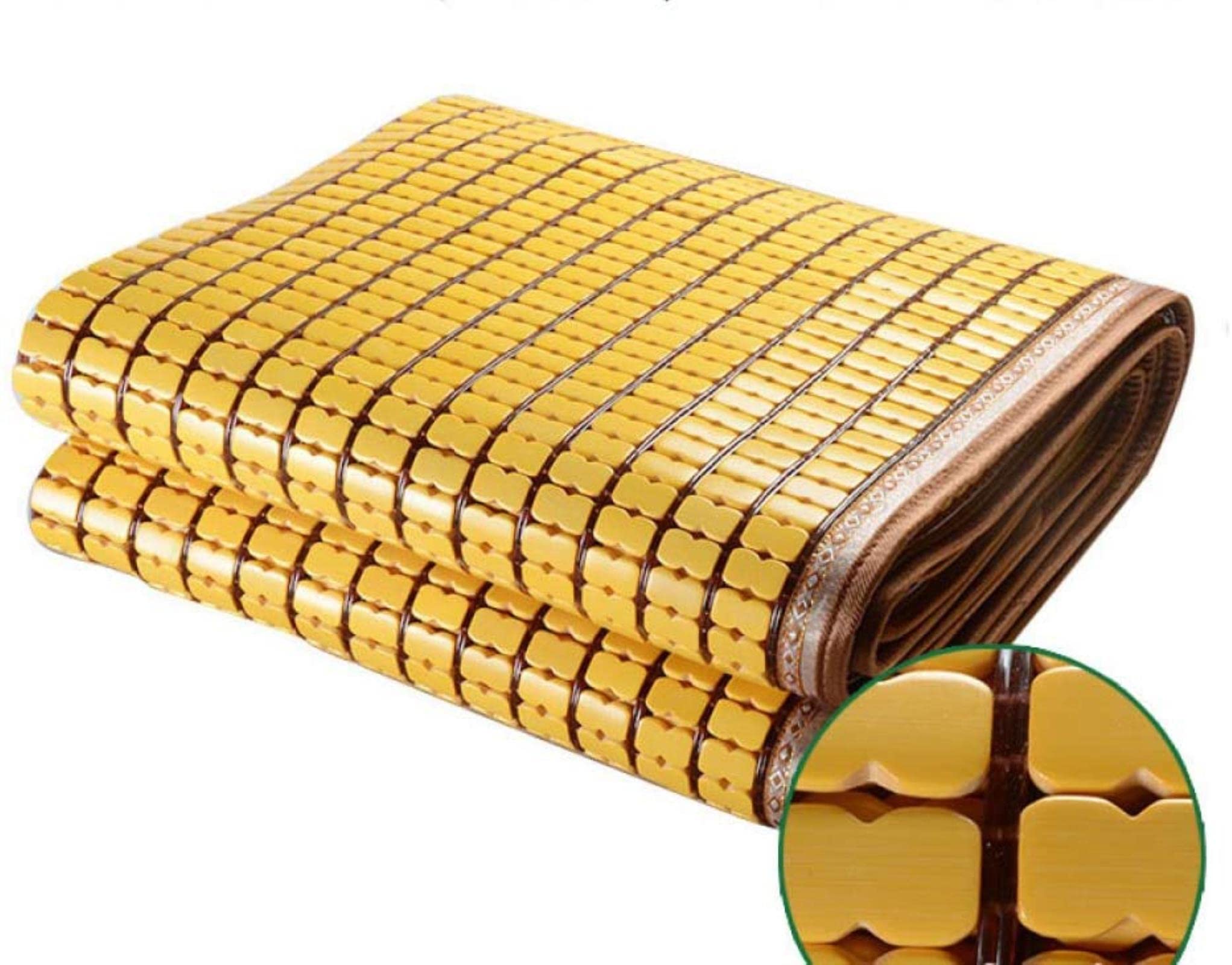 AYHOME Cool Summer Sleeping Pad - Carbonized Bamboo Mattress, Foldable & Durable Double Bed Mat for Hot Sleepers - Perfect for Bedroom, Dorm Room, Camping & Travel Use