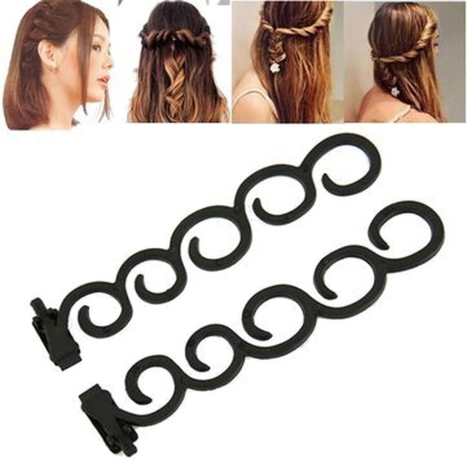 LESIGE Spider Hair Braider Tool - 2 Pack Black Hair Weaving & Styling Accessories for Women & Girls - Perfect for Twist Braids, Cornrows, and Protective Hairstyles at Home or Salon