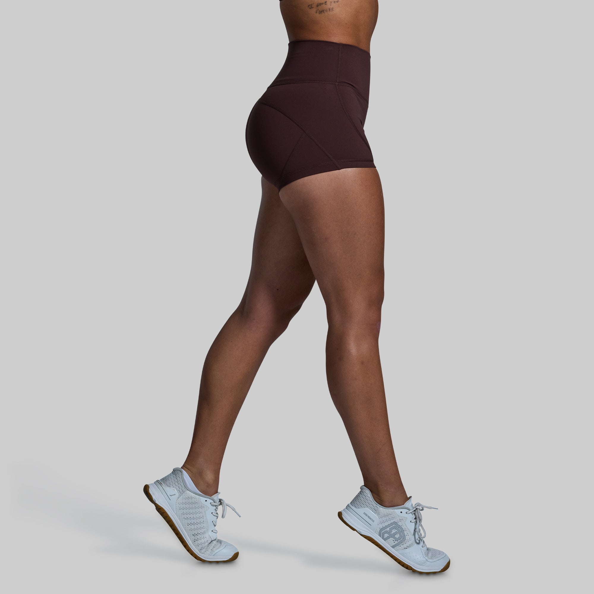 High Waisted Booty Shorts for Women - French Roast Color - Perfect for Gym, Yoga & Summer Outfits