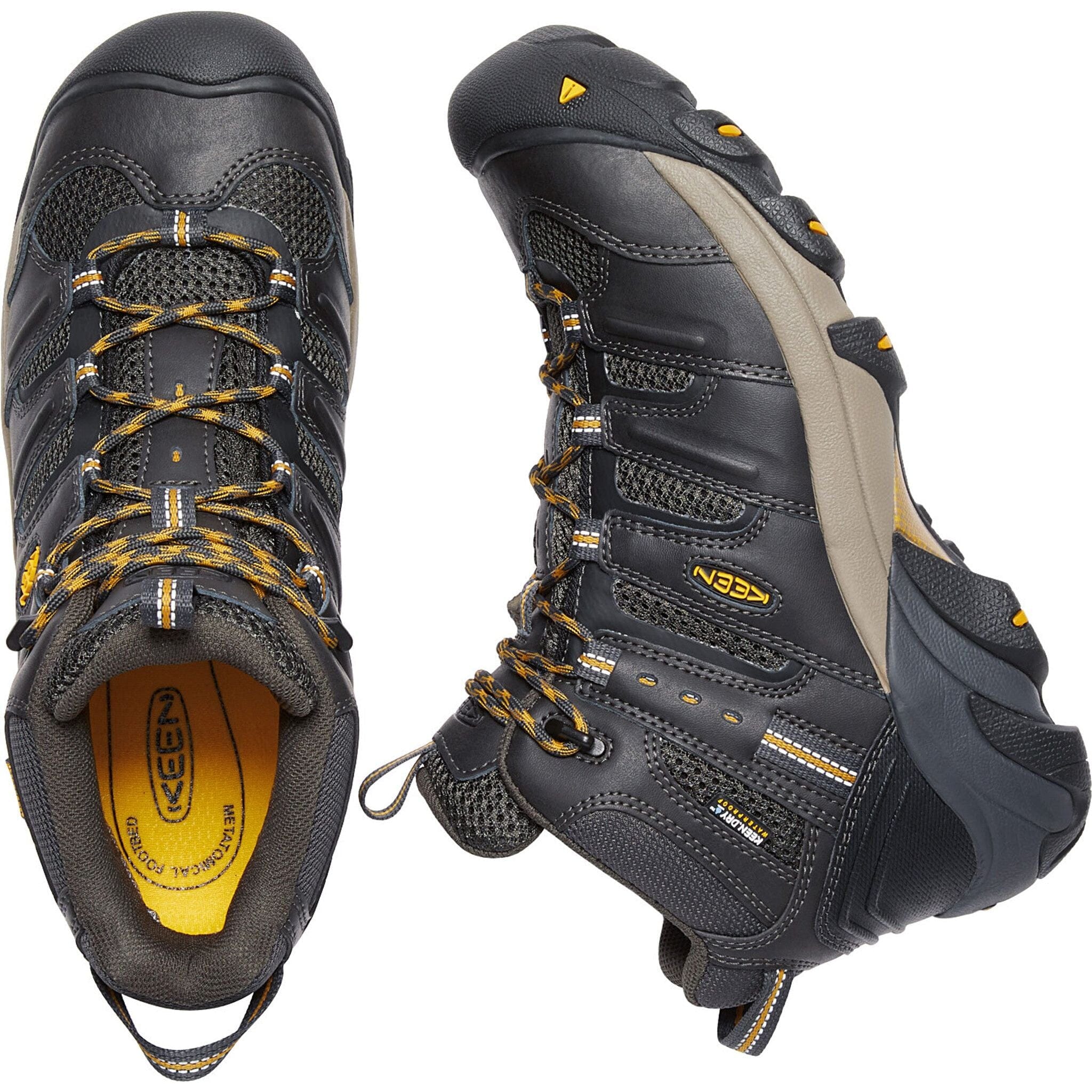 KEEN LANSING MID WATERPROOF STEEL TOE WORK BOOTS FOR MEN - Durable Safety Shoes for Construction, Hiking & Outdoor Work