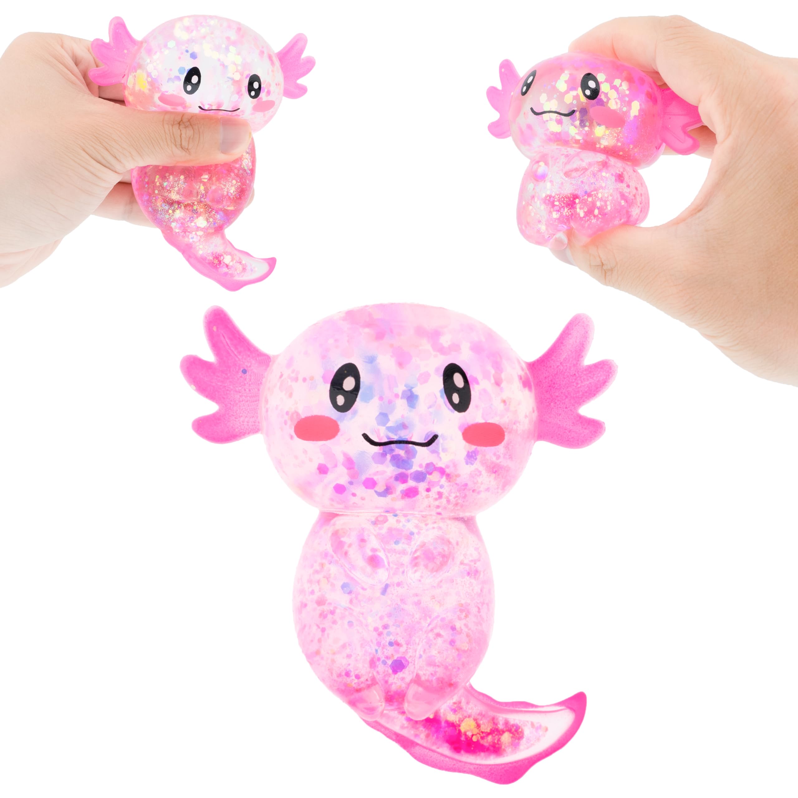Squishy Stress Relief Glitter Blobfish Toy for Kids & Adults - Ultra Soft Stretchable Slow Rising Sensory Fidget Ball with Thick Gel Texture - Perfect for Anxiety Relief, ADHD Focus and Office Stress Relaxation