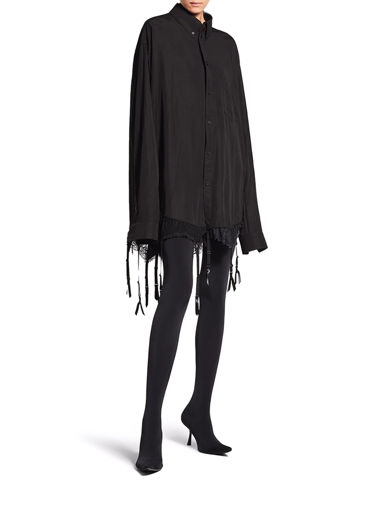 Sexy Black Lingerie Shirt for Women - Soft Lace Sleepwear & Intimate Apparel - Perfect for Date Nights, Boudoir Photography, and Romantic Occasions
