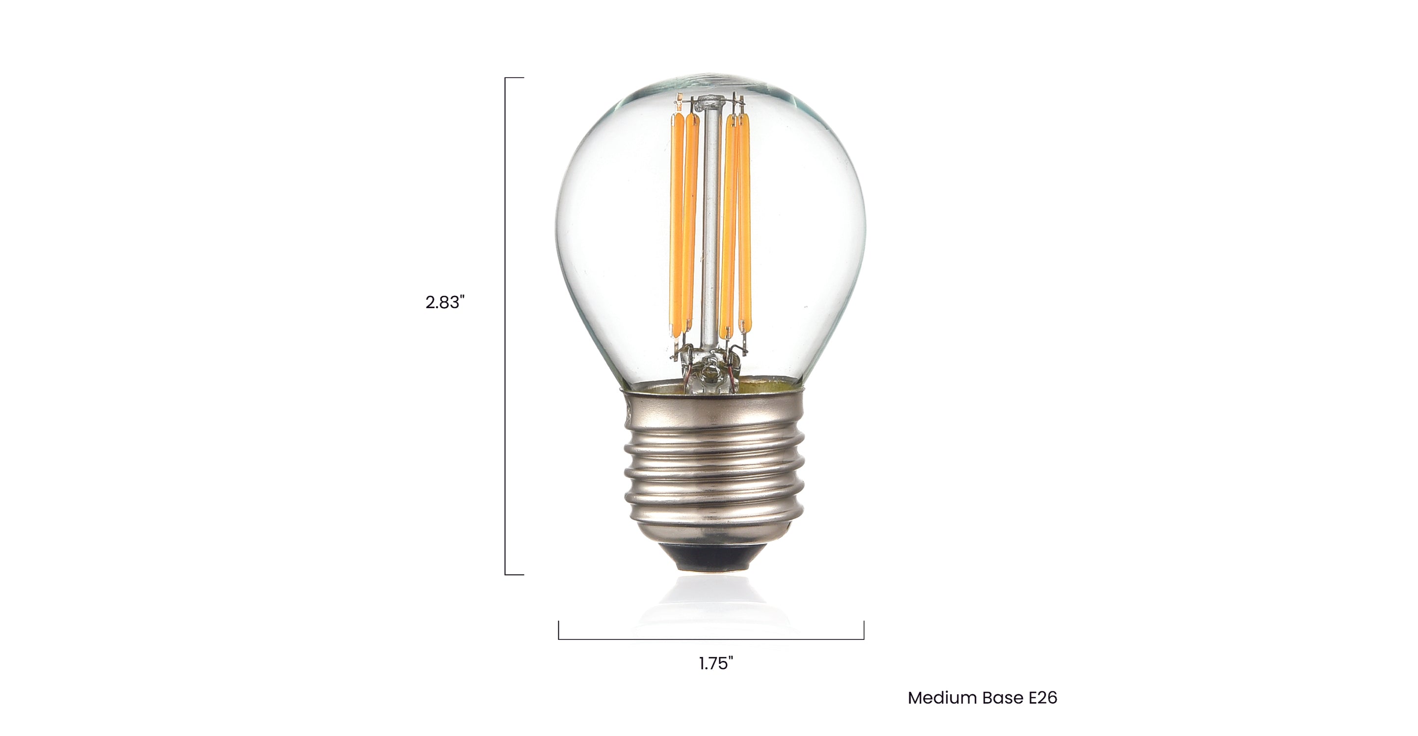 Klur G45 Vintage LED Edison Bulb - Dimmable Warm White 2700K, E26 Base, 6W (60W Equivalent) - Perfect for Pendant Lights, Chandeliers, and Industrial Style Lamps