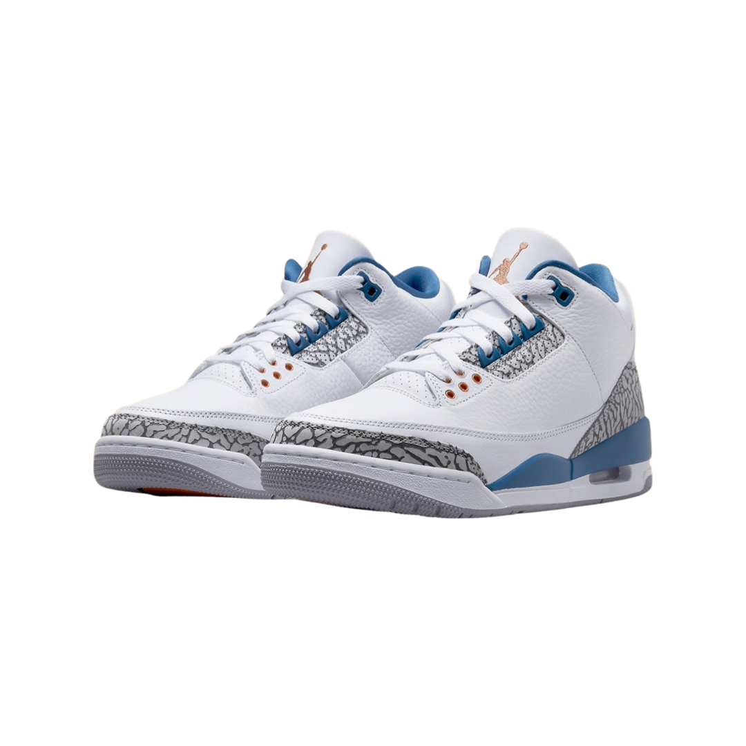 Air Jordan 3 Retro Sneakers - Wizards White/True Blue/Metallic Copper Colorway - Men's Basketball Shoes for Casual Wear & Street Style