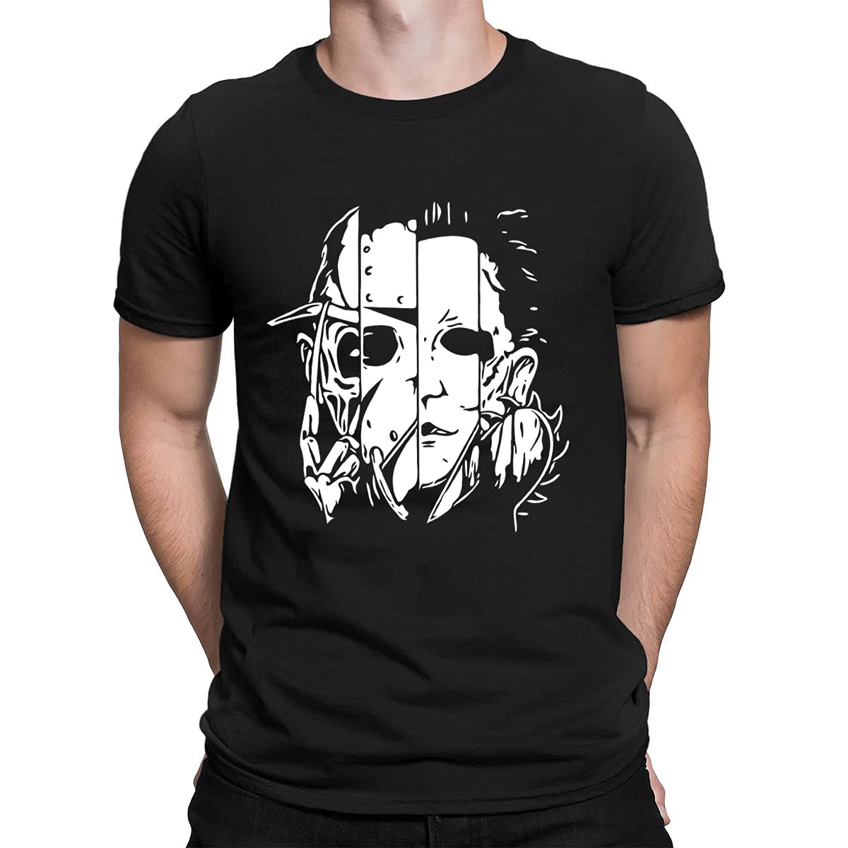 Men's & Women's Halloween Friends Graphic Tee - Scary Movie Inspired Shirt for Costume Parties & Spooky Events